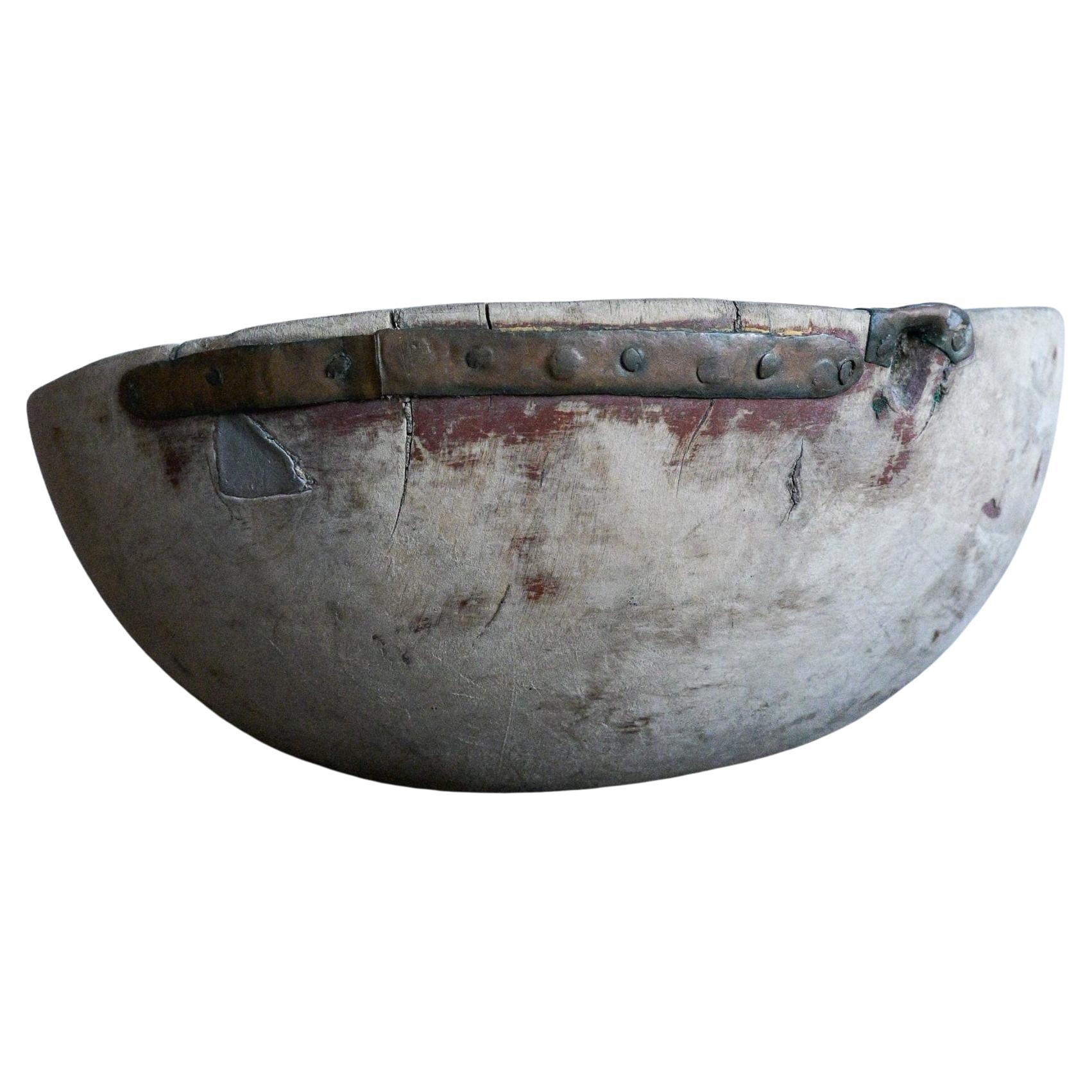 Large Swedish Burl Birch Bowl cirka 1780-1830s