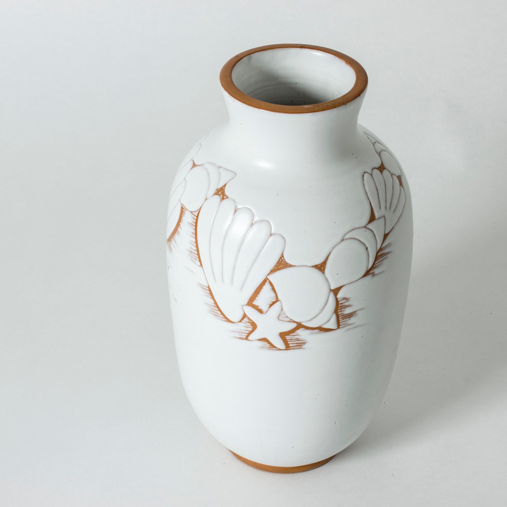 Large Swedish ceramic earthenware vase by Anna-Lisa Thomson for Upsala-Ekeby In Good Condition In Stockholm, SE