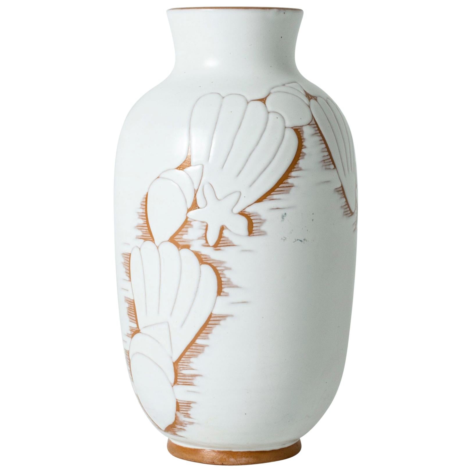 Large Swedish ceramic earthenware vase by Anna-Lisa Thomson for Upsala-Ekeby