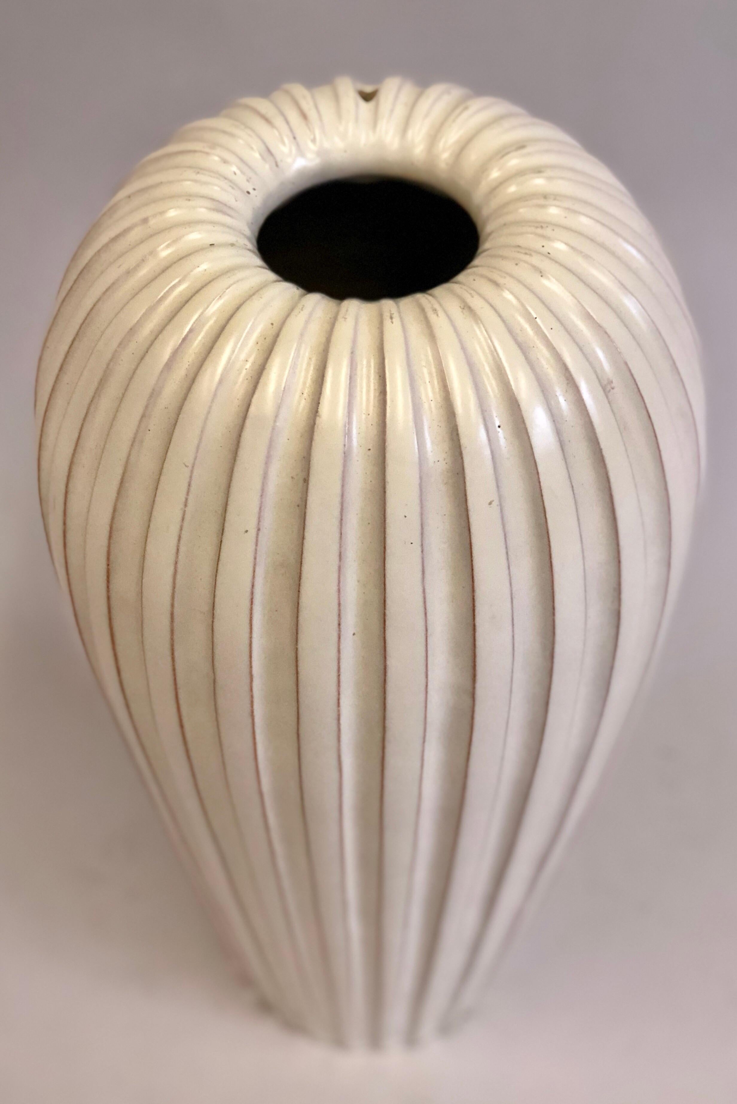 Mid-Century Modern Large Swedish Ceramic Vase / Table Lamp Base by Vicke Lindstrand & Upsala Ekeby For Sale