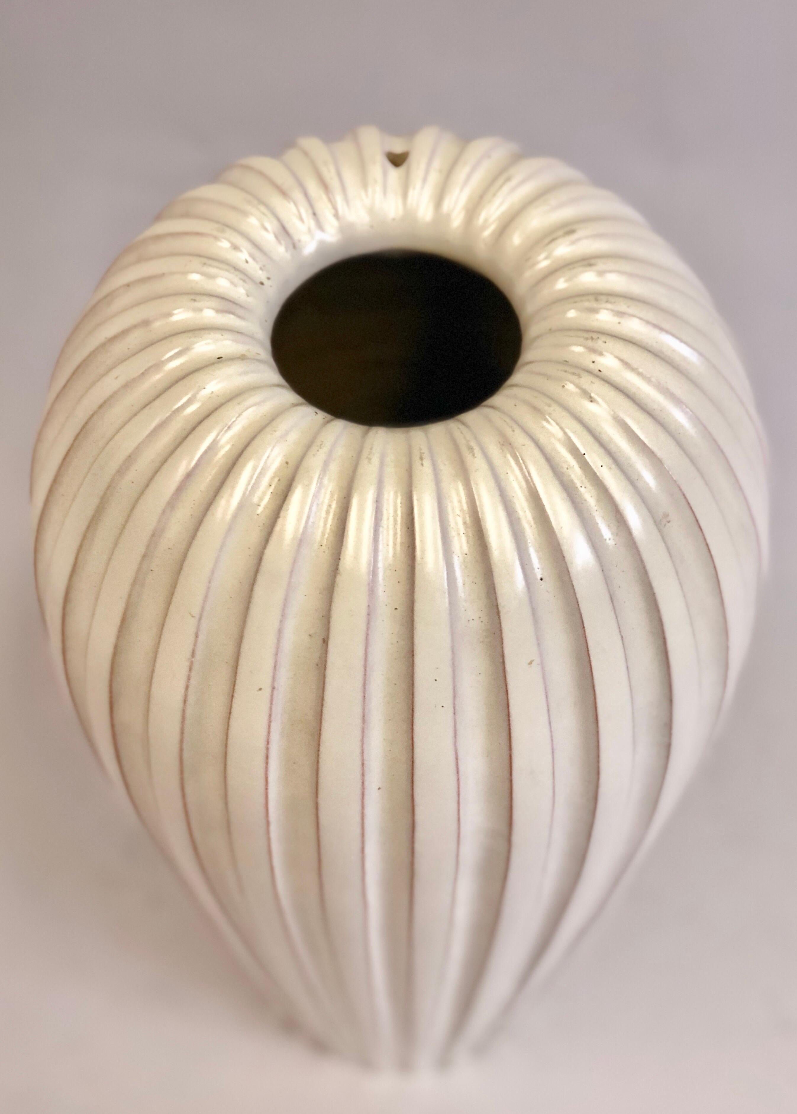 Hand-Crafted Large Swedish Ceramic Vase / Table Lamp Base by Vicke Lindstrand & Upsala Ekeby For Sale