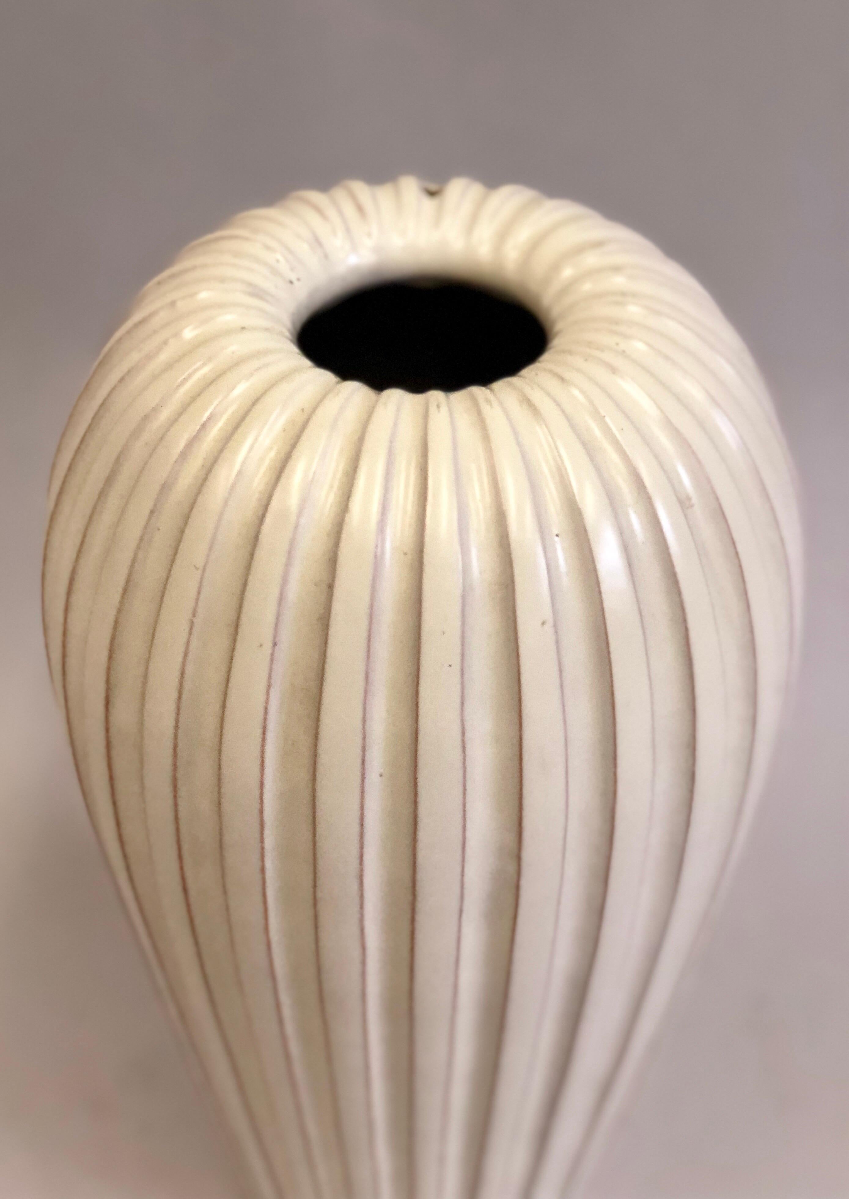 Large Swedish Ceramic Vase / Table Lamp Base by Vicke Lindstrand & Upsala Ekeby In Good Condition For Sale In New York, NY