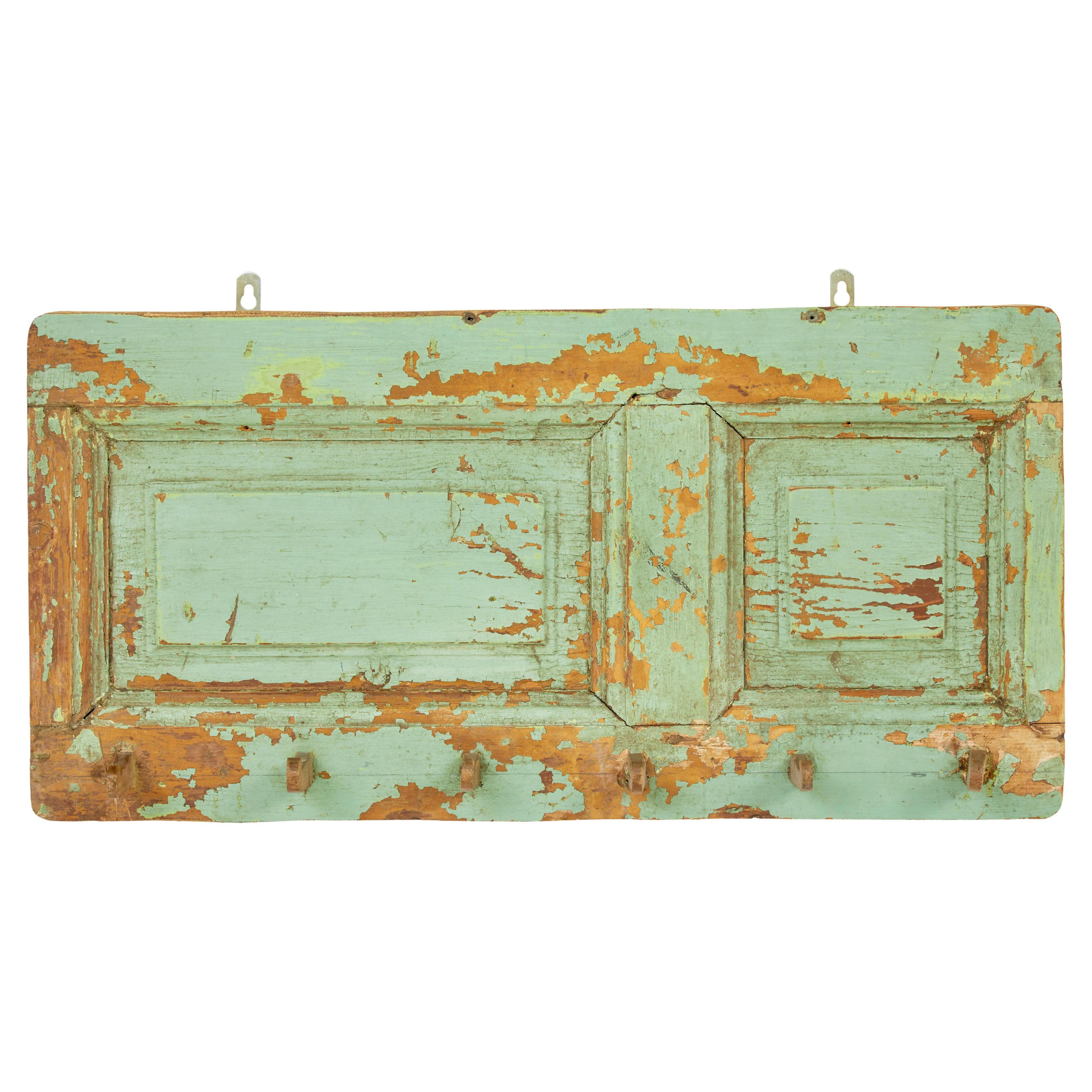 Large Swedish coat rack hand painted panel
