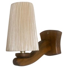 Swedish Designer Pine Wall Sconce with Pleated Shade, Sweden, 1950s