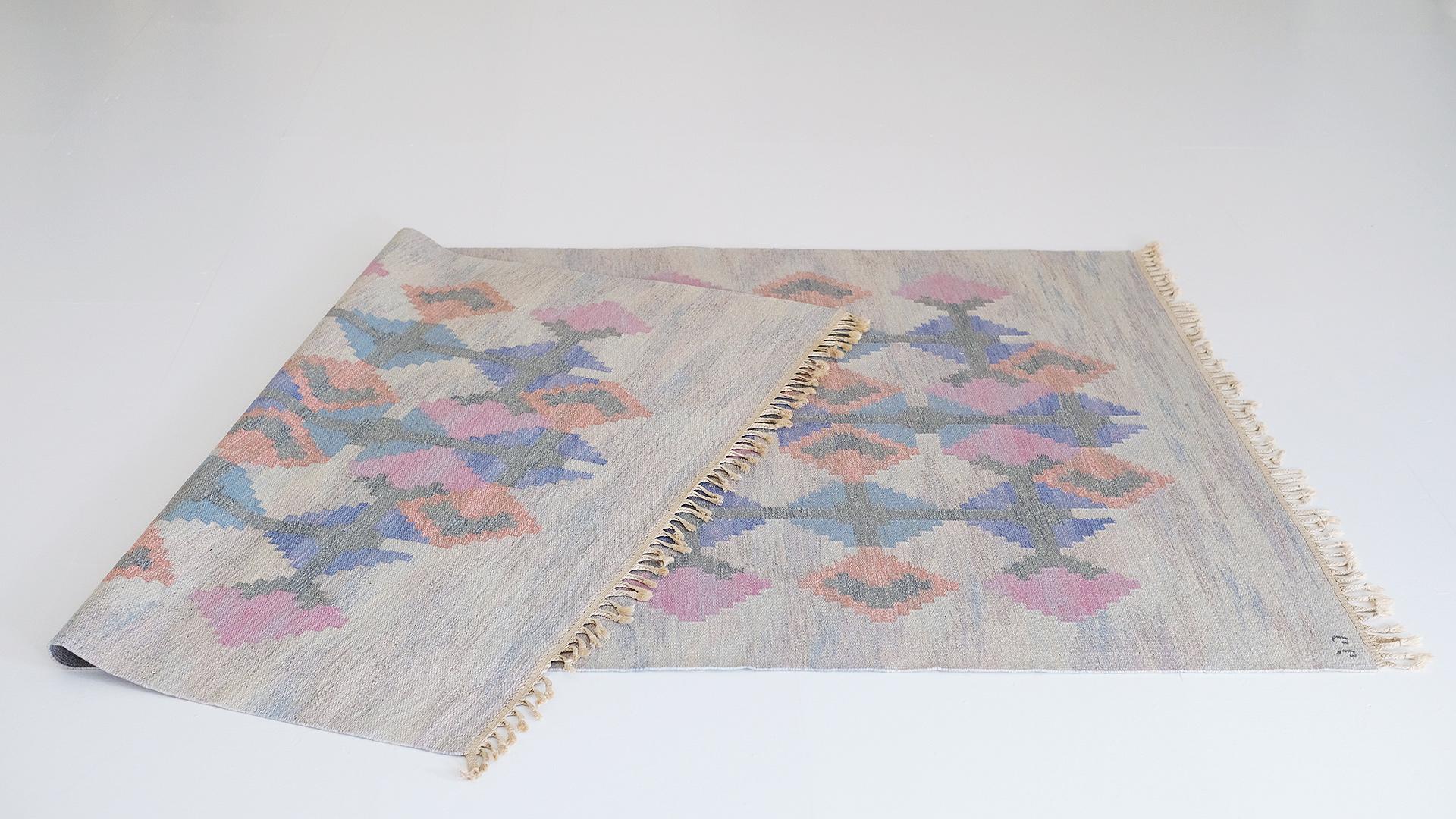 20th Century Large Swedish Flat Weave Carpet by Judith Johansson For Sale