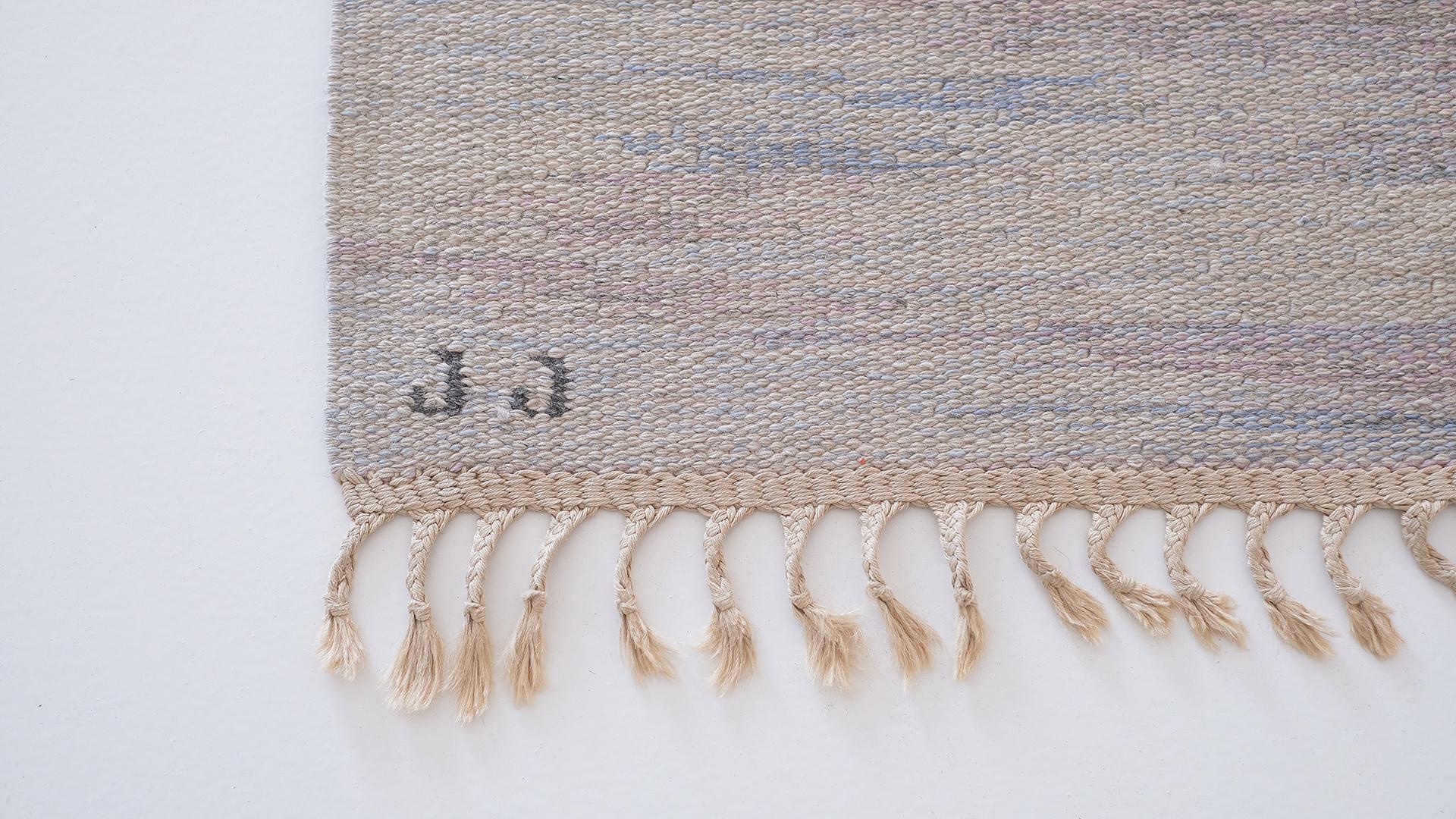 Large Swedish Flat Weave Carpet by Judith Johansson For Sale 1