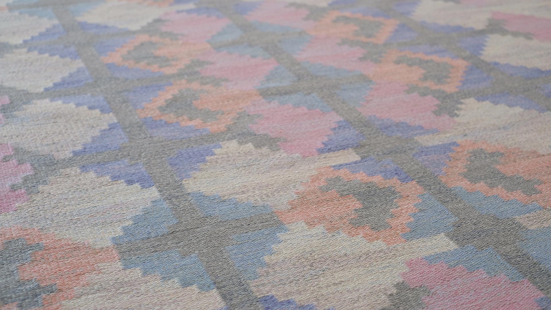 Large Swedish Flat Weave Carpet by Judith Johansson For Sale 2