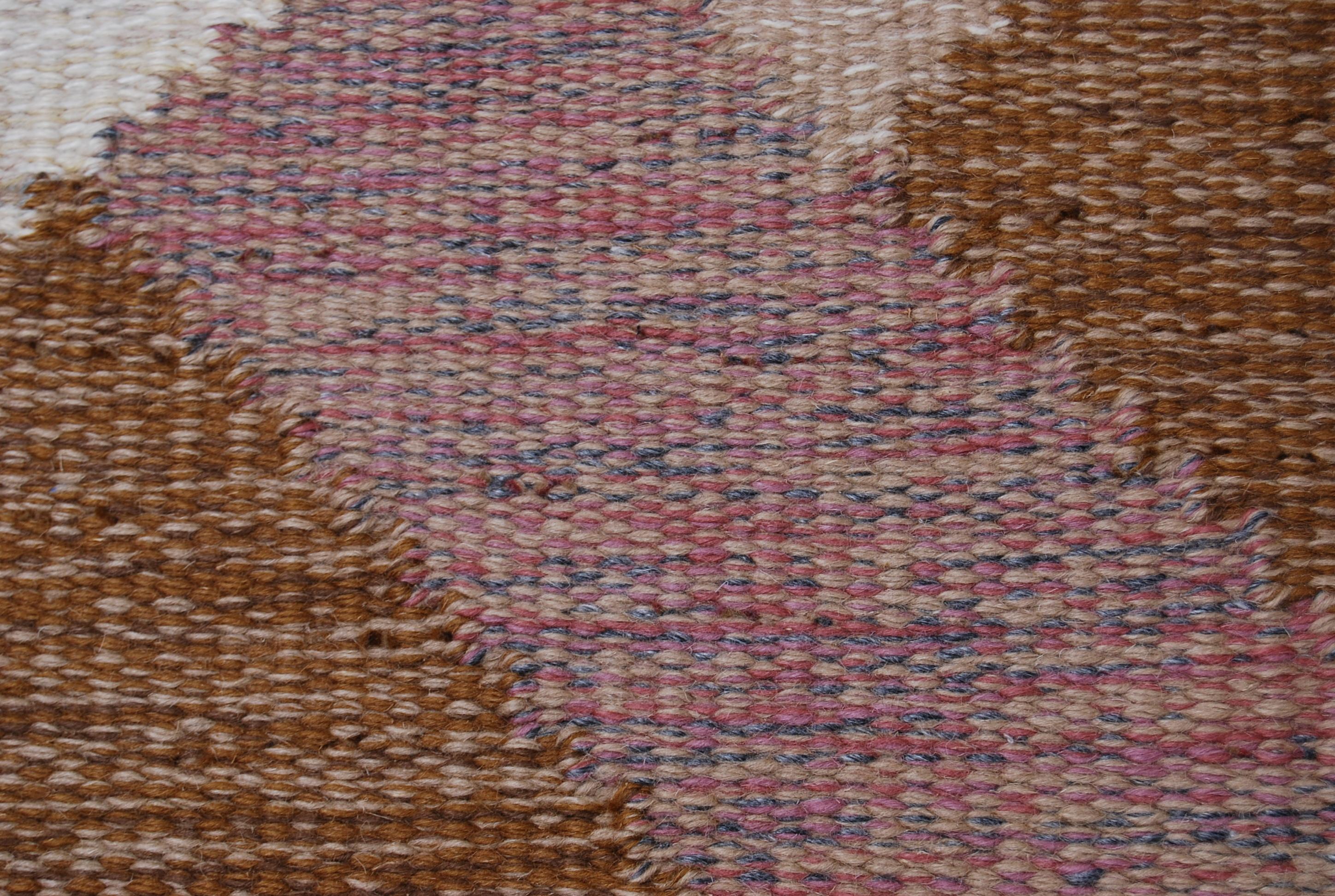 Hand-Woven Large Swedish Flat-Weave Rölakan Rug Aniara by Anna Johanna Ångström, 1960s