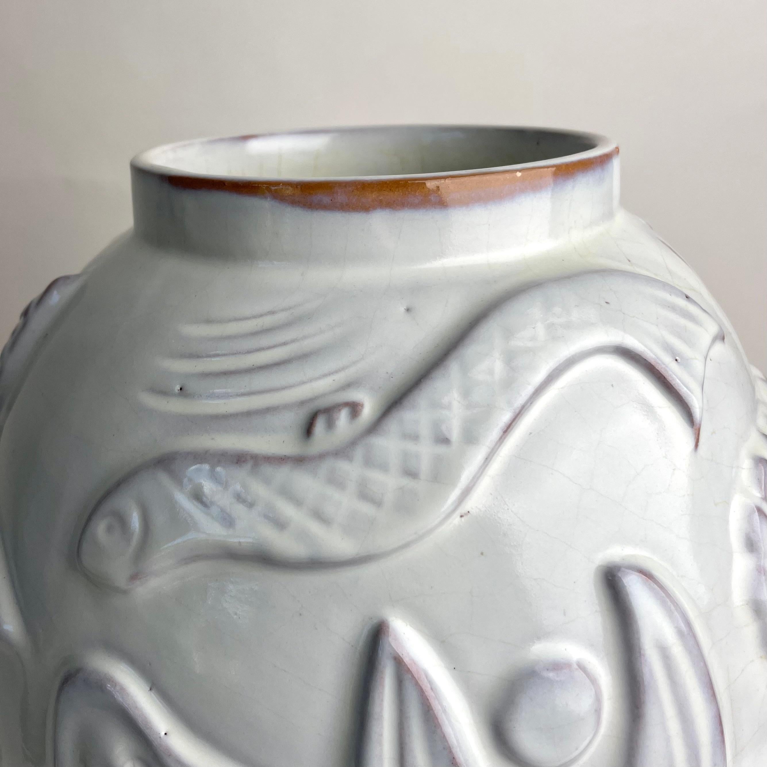 Metà XX secolo Grande vaso da terra svedese, Anna-Lisa Thomson, Upsala Ekeby 1940s Svezia in vendita