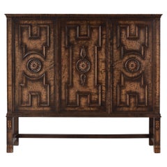 Large Swedish Grace "BORGHOLM" Cabinet Stained Birch, Bodafors, 1920s, Sweden