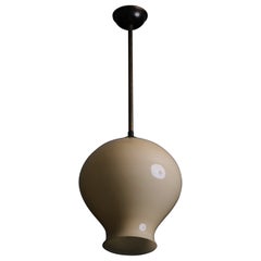 Large Swedish Grace Glass and Brass Pendant Lamp, Sweden, 1930s