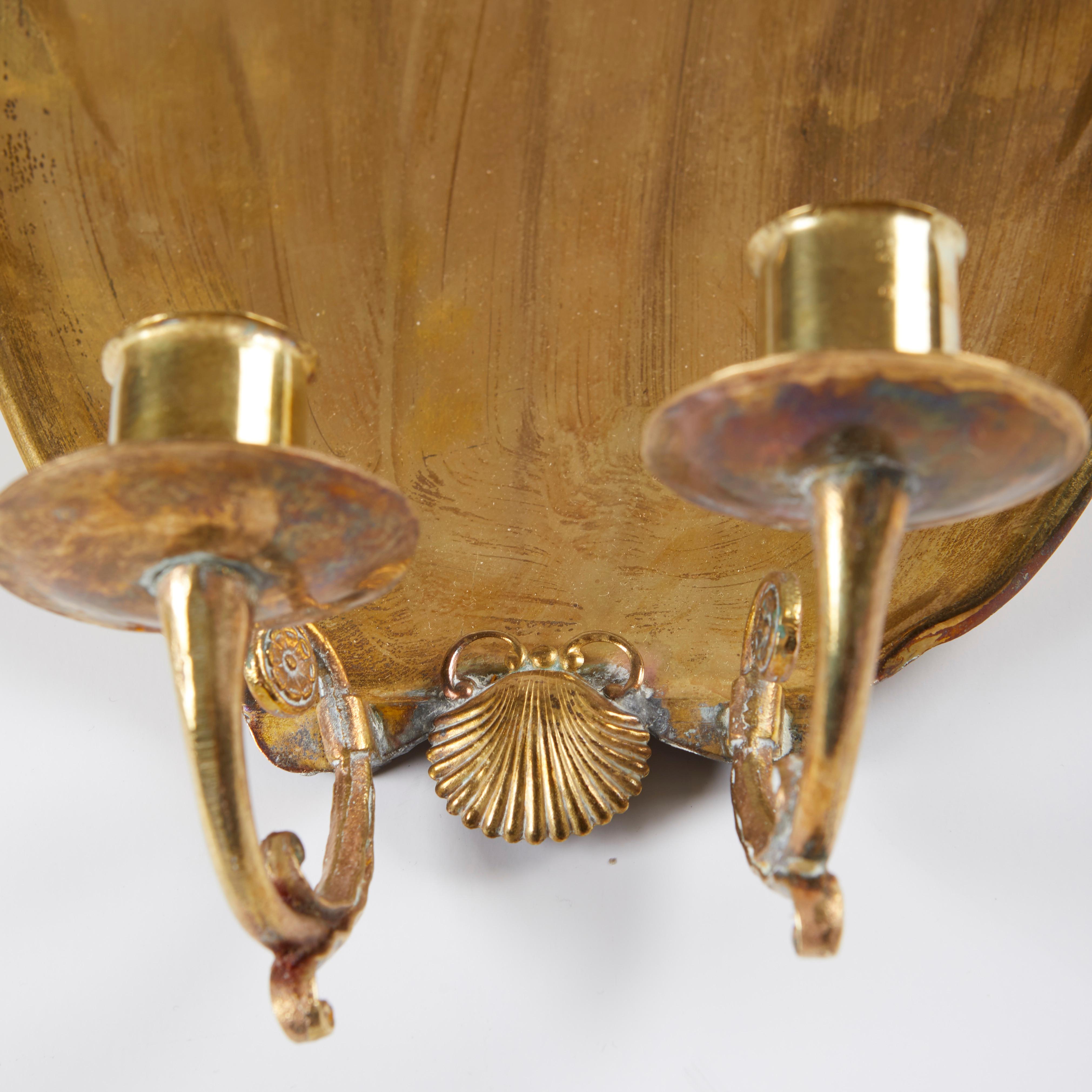 Large Swedish Grace Shell-Form Sconces In Good Condition For Sale In New York, NY