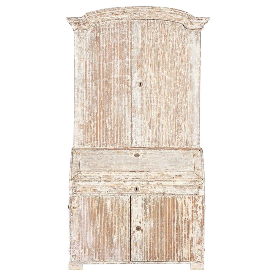 Large Swedish Gustavian Dry Scraped Bureau