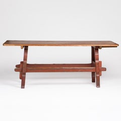 Large Swedish Gustavian Folk Art Console Table in Original Red Paint, Circa 1800