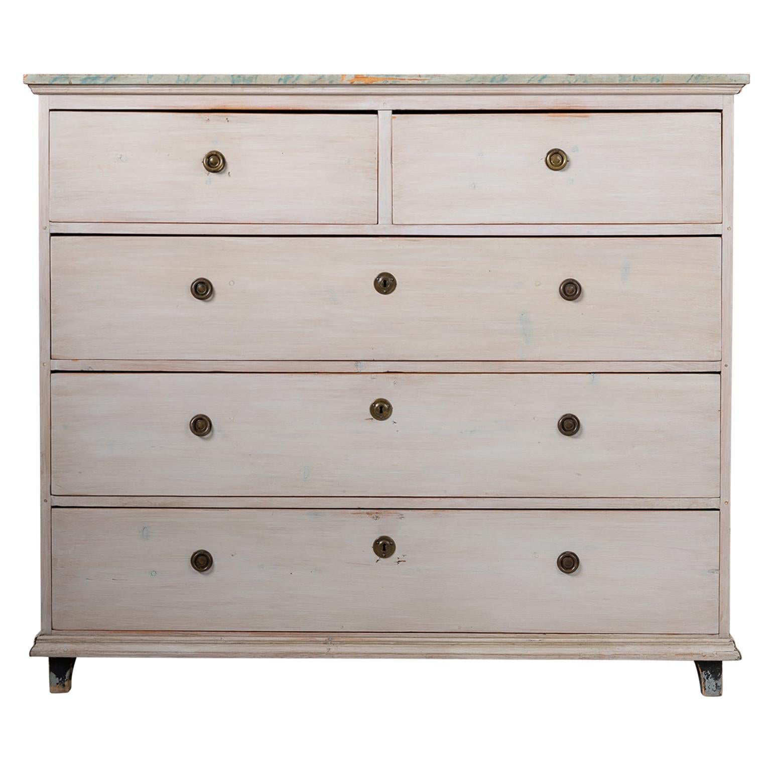 Large Swedish Gustavian Pine Chest of Drawers