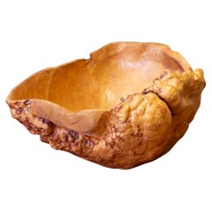 Grand bol en loupe de bouleau fait à la main en Suède, années 1960-70