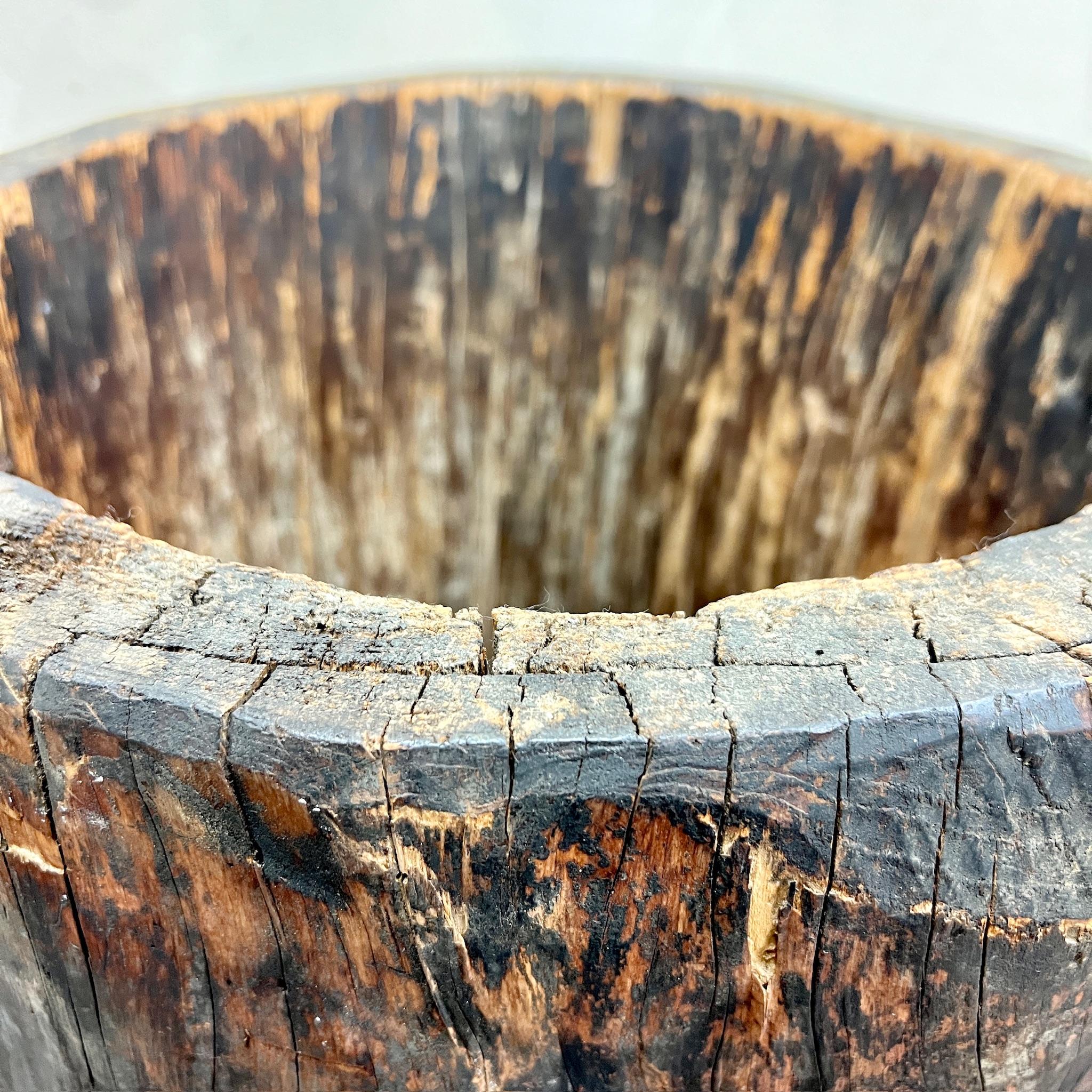 Large Swedish Hollowed Log Vessel Folk Art For Sale 1