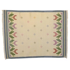 Grand Kilim suédois signé « A »