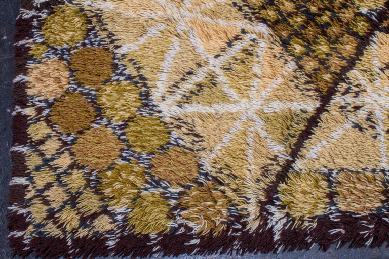 Wool Large Swedish 'Lofstad' Rya Rug by Marianne Richter For Sale