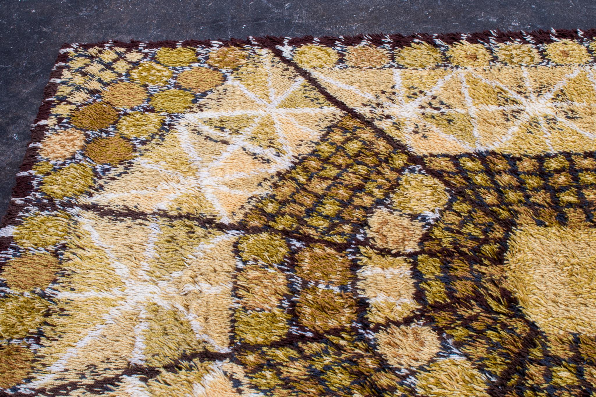 Großer schwedischer Rya-Teppich „Lofstad“ von Marianne Richter (Wolle) im Angebot