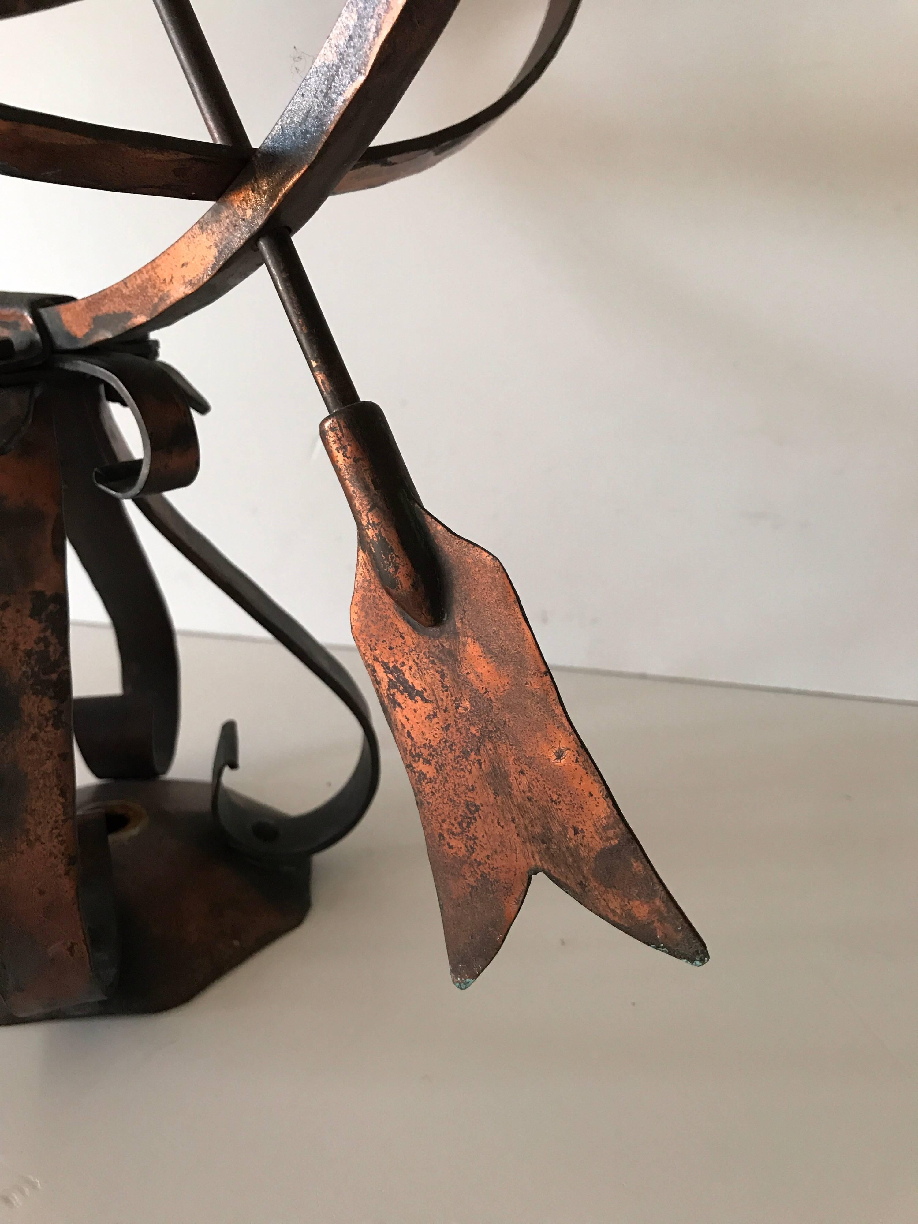 Large Swedish Mid-20th Century Garden Copper Sundial For Sale 8