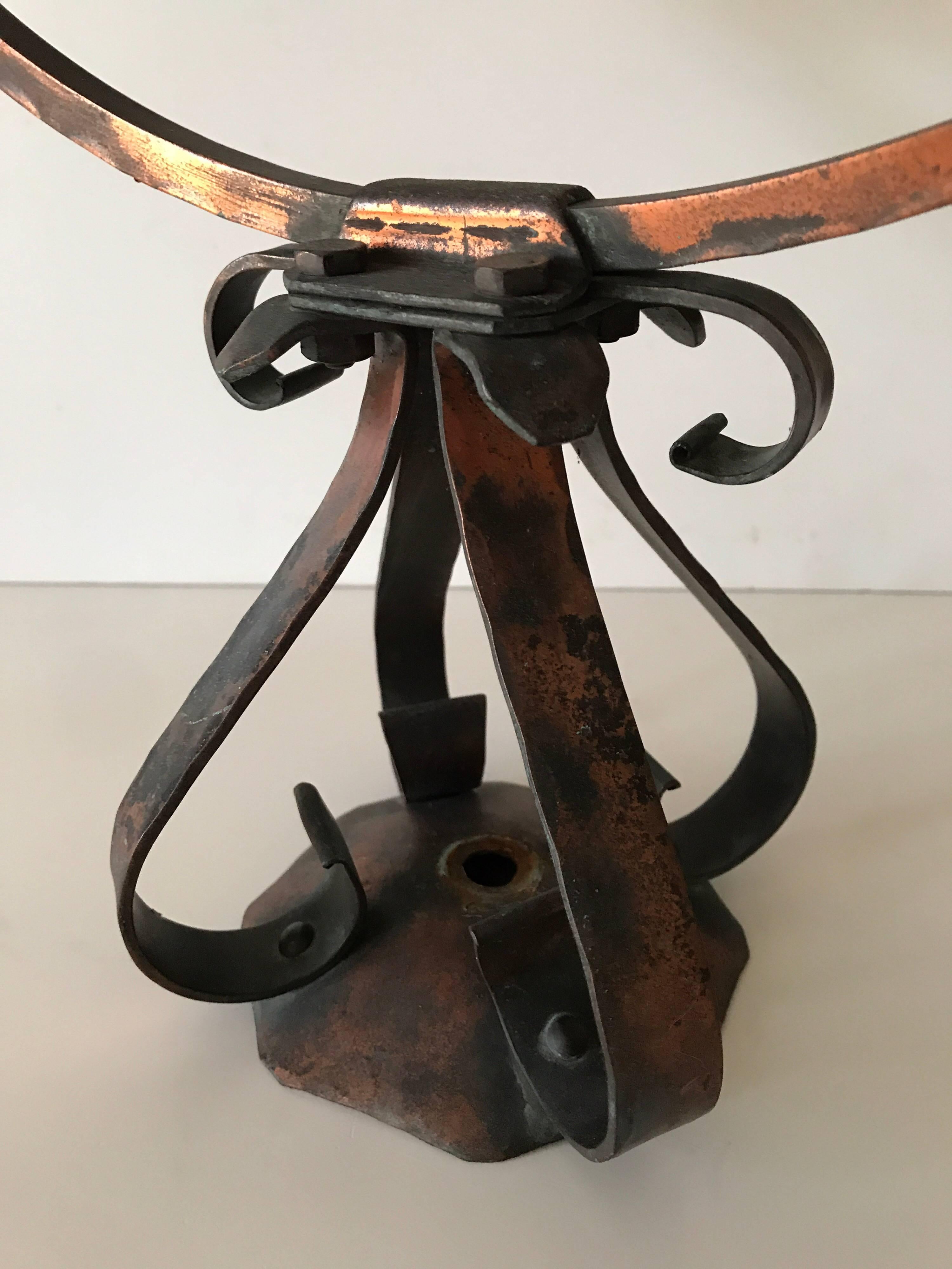 Large Swedish Mid-20th Century Garden Copper Sundial For Sale 9