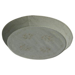 Large Swedish Mid Century Ceiling / Wall Sconce in Linen and Lace, Sweden, 1950s