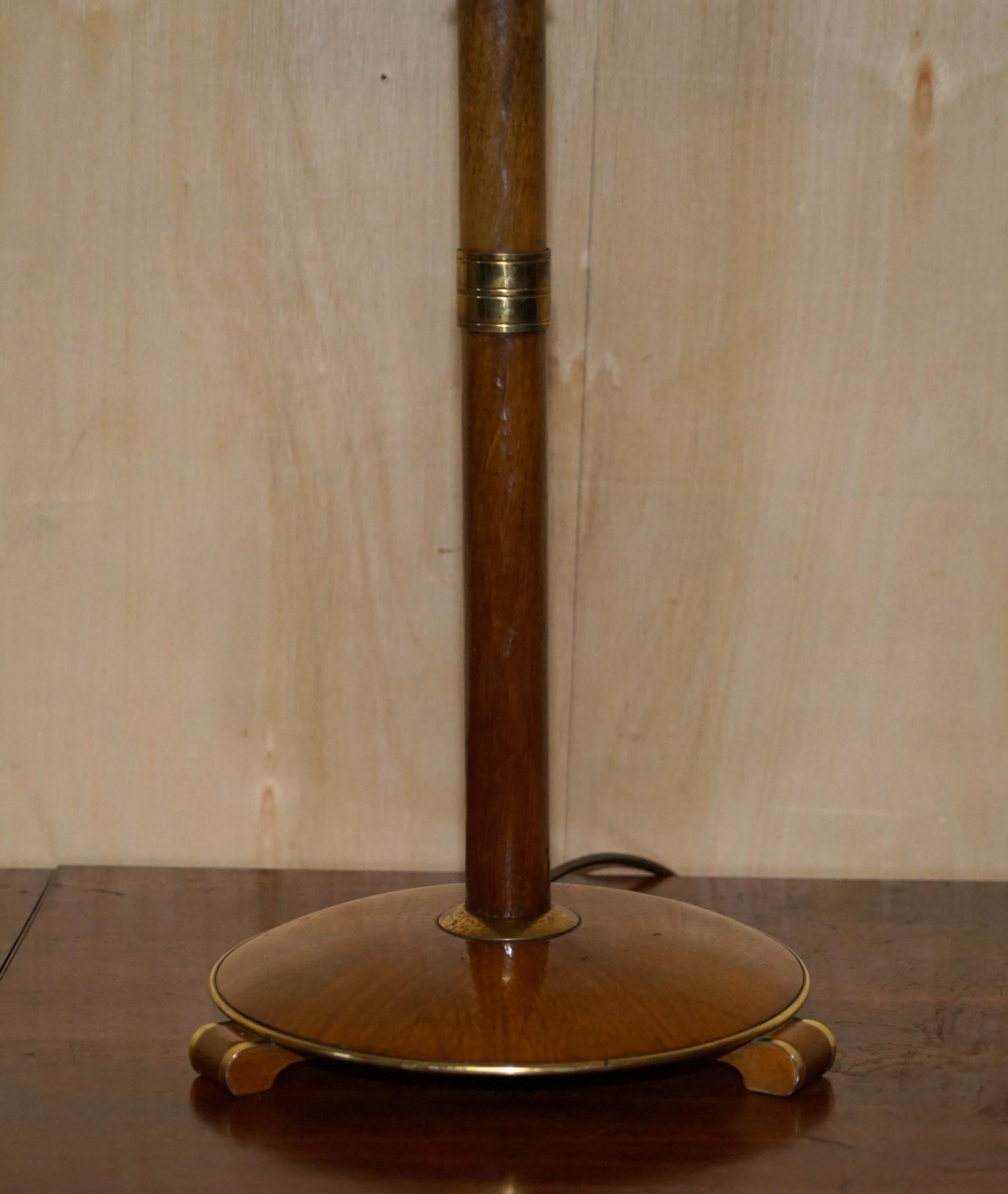Large Swedish Mid-Century Modern circa 1960s Table Lamp in Brass & Teak Wood For Sale 1