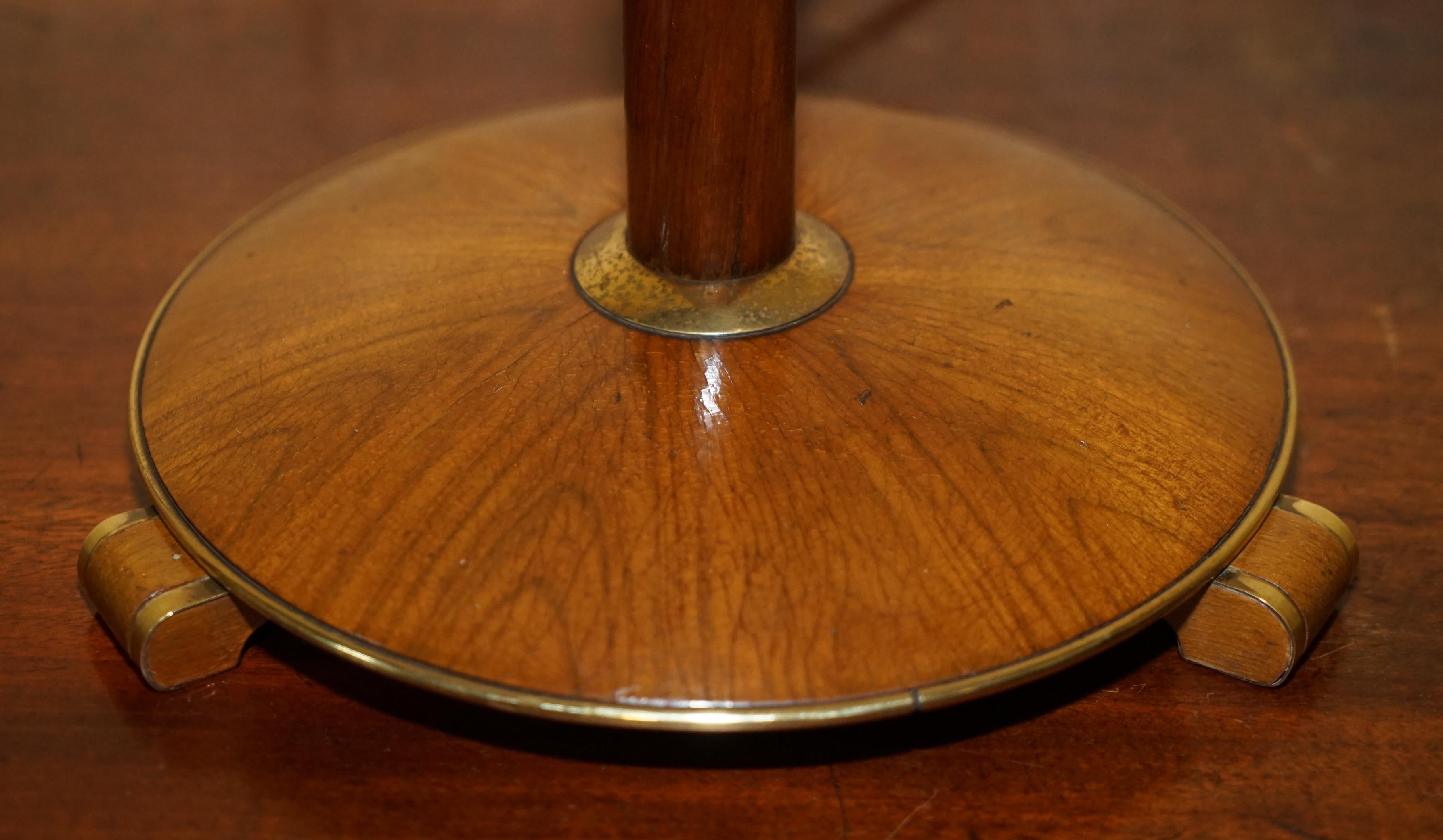 Large Swedish Mid-Century Modern circa 1960s Table Lamp in Brass & Teak Wood For Sale 5