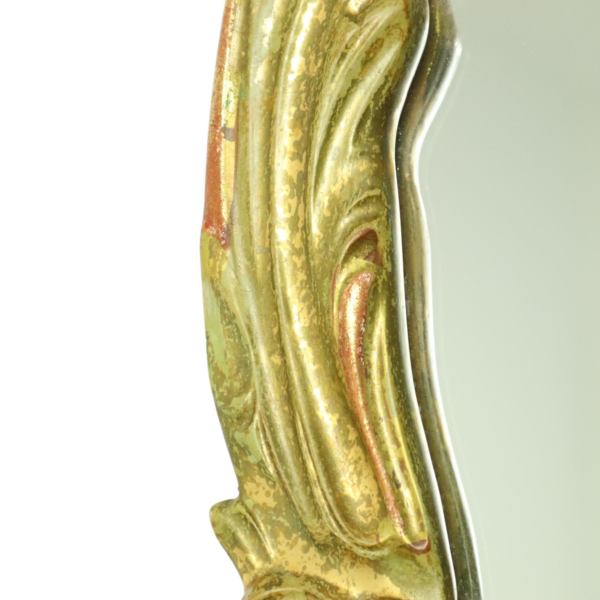 Großer Schwedischer Spiegel Blattgold Vergoldet Klassisch Rokoko Stil 119cm im Angebot 5