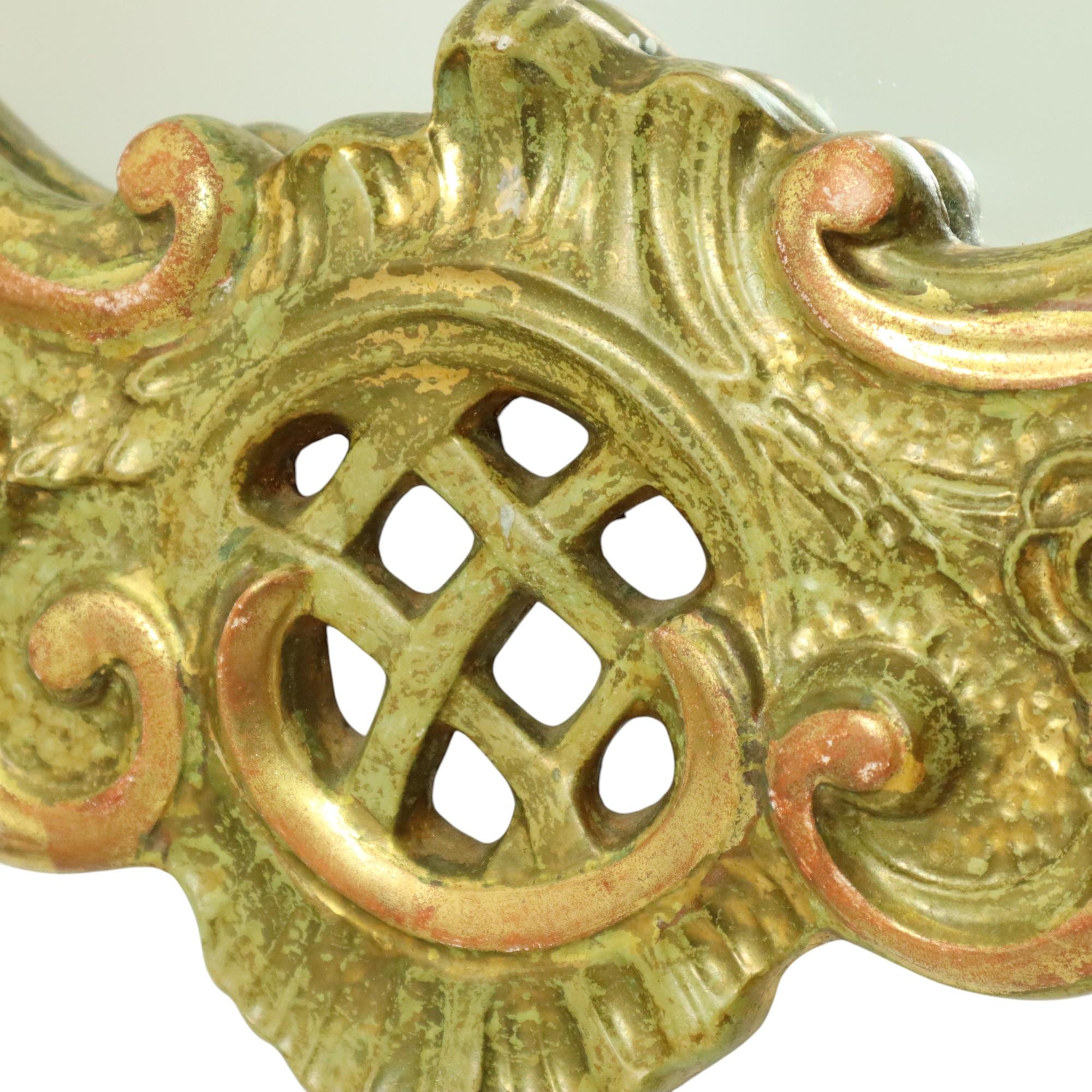 Großer Schwedischer Spiegel Blattgold Vergoldet Klassisch Rokoko Stil 119cm im Angebot 6