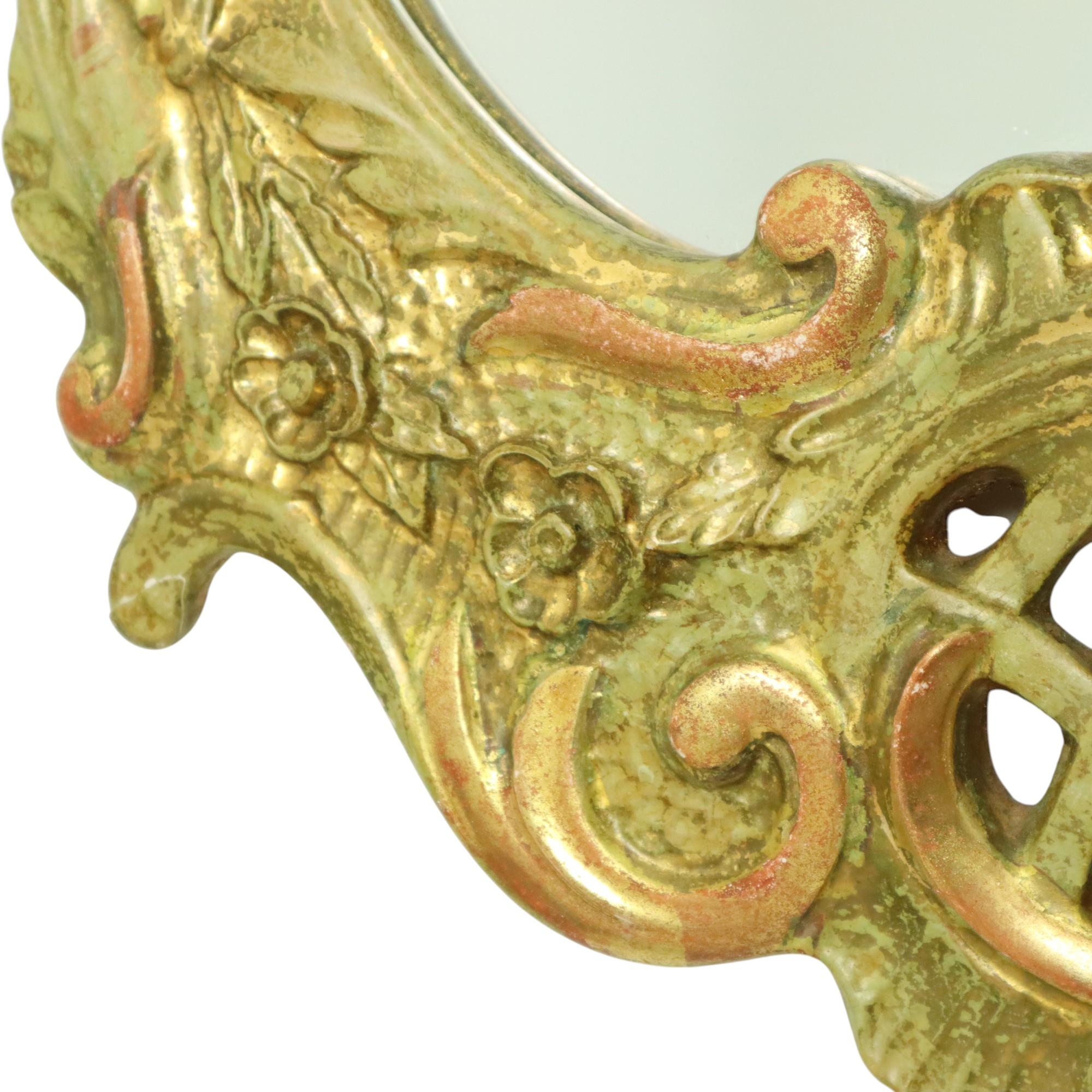 Großer Schwedischer Spiegel Blattgold Vergoldet Klassisch Rokoko Stil 119cm im Angebot 8