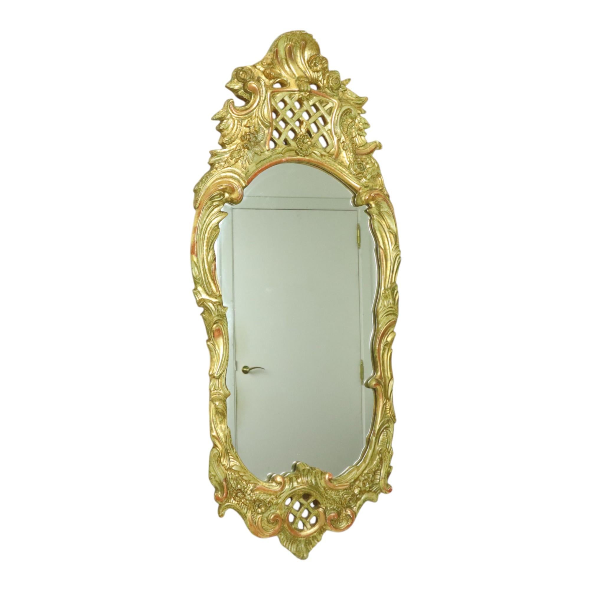 Großer Schwedischer Spiegel Blattgold Vergoldet Klassisch Rokoko Stil 119cm im Angebot 9