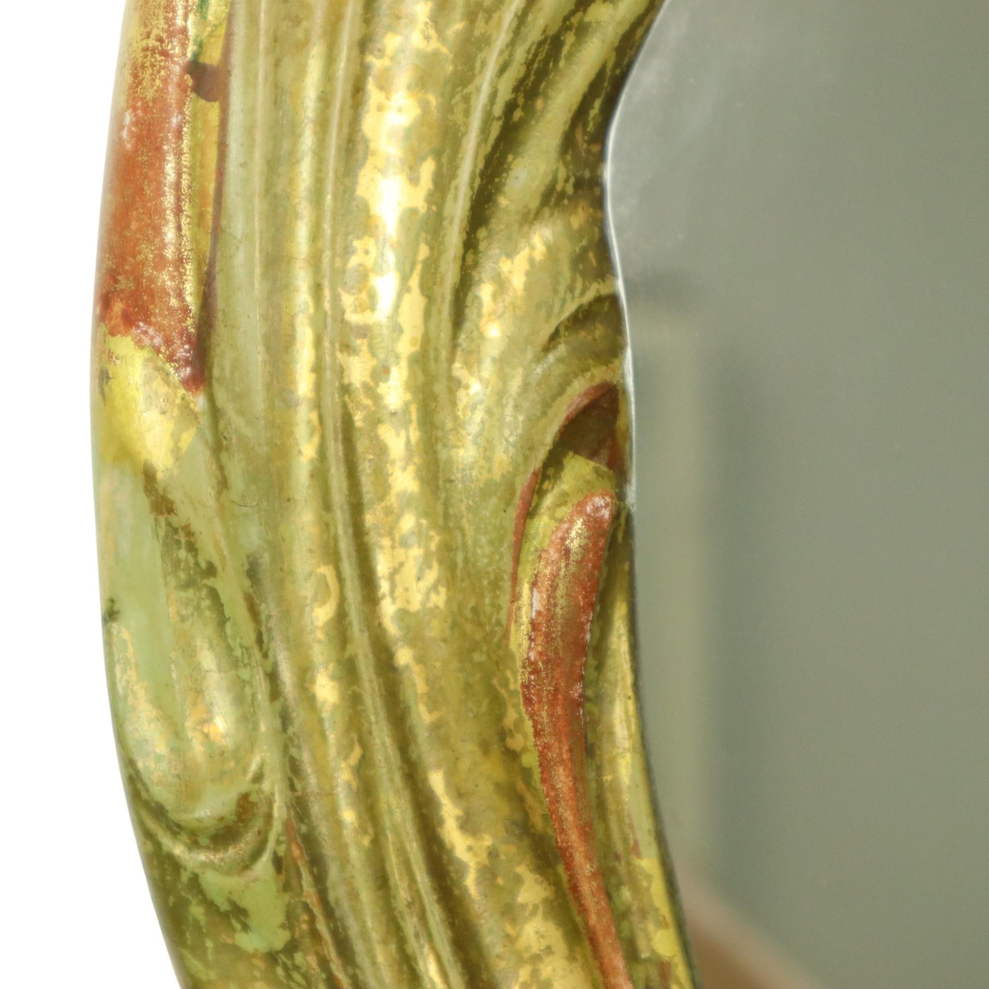 Großer Schwedischer Spiegel Blattgold Vergoldet Klassisch Rokoko Stil 119cm im Angebot 12