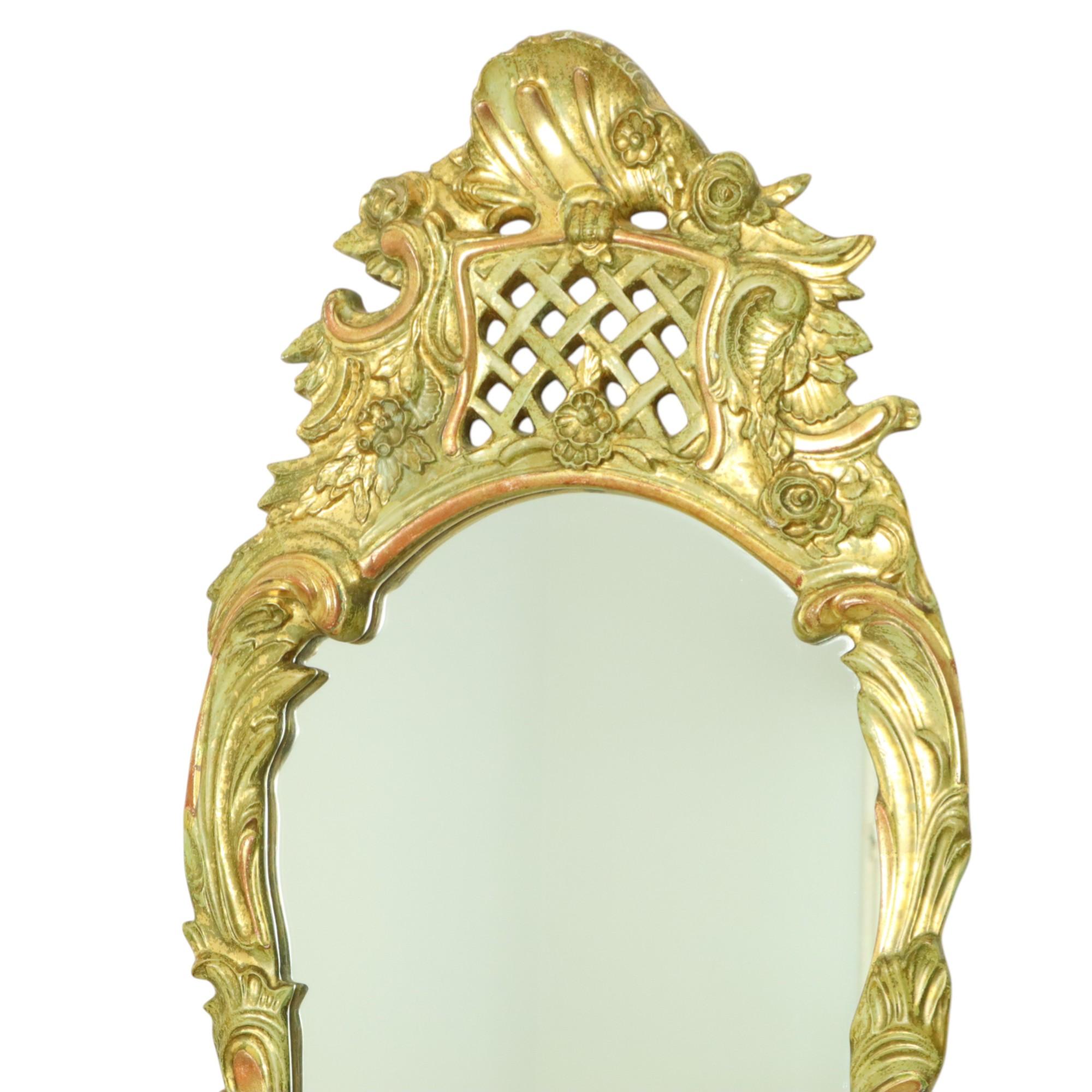 Großer Schwedischer Spiegel Blattgold Vergoldet Klassisch Rokoko Stil 119cm (Barock) im Angebot