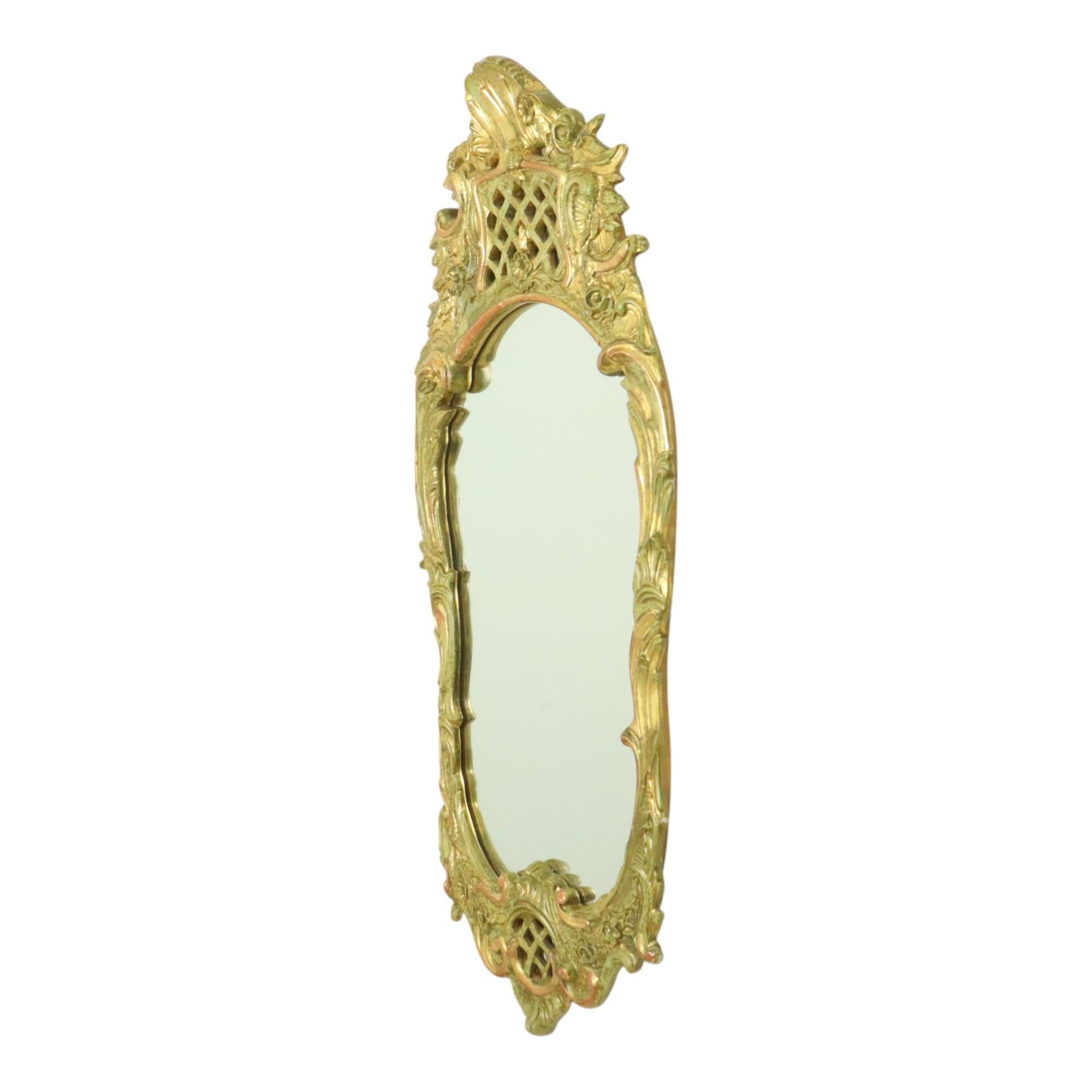 Großer Schwedischer Spiegel Blattgold Vergoldet Klassisch Rokoko Stil 119cm im Angebot 1