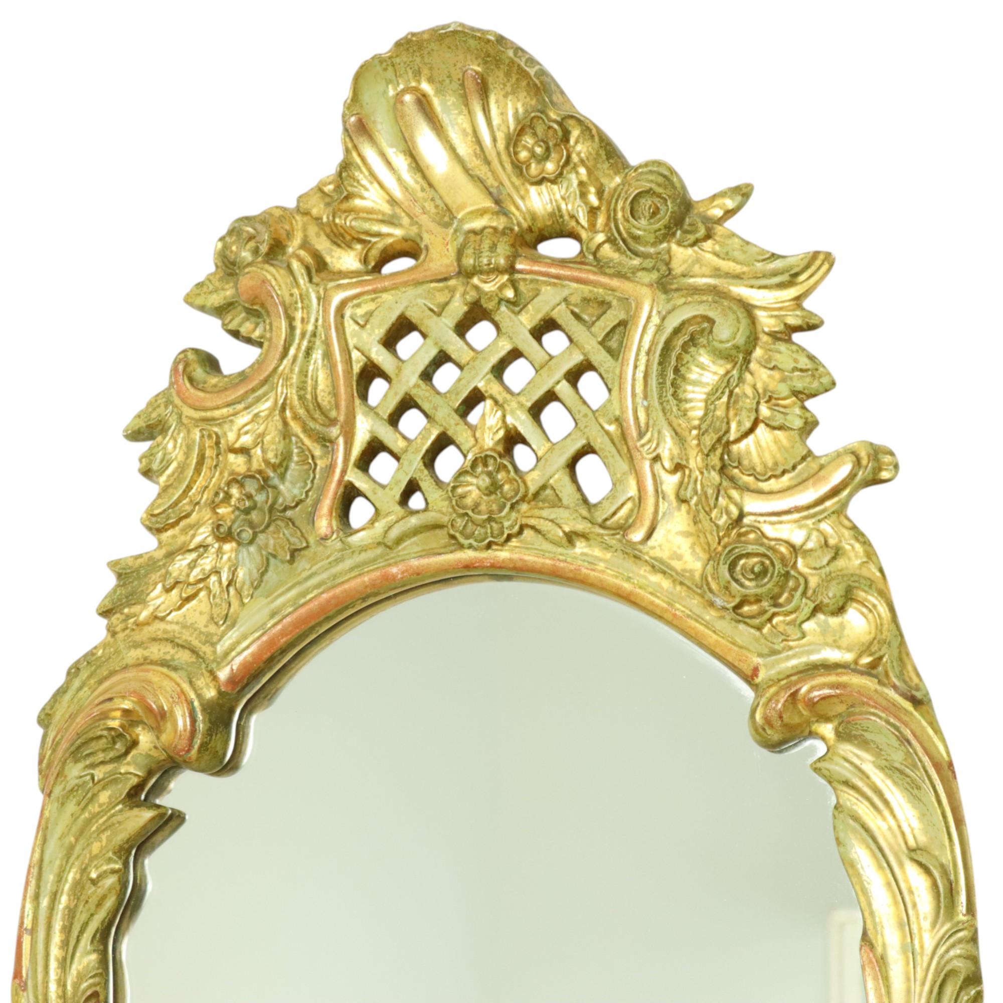 Großer Schwedischer Spiegel Blattgold Vergoldet Klassisch Rokoko Stil 119cm im Angebot 2