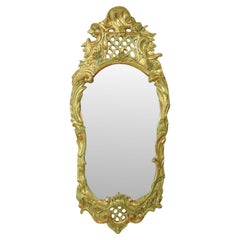 Großer Schwedischer Spiegel Blattgold Vergoldet Klassisch Rokoko Stil 119cm