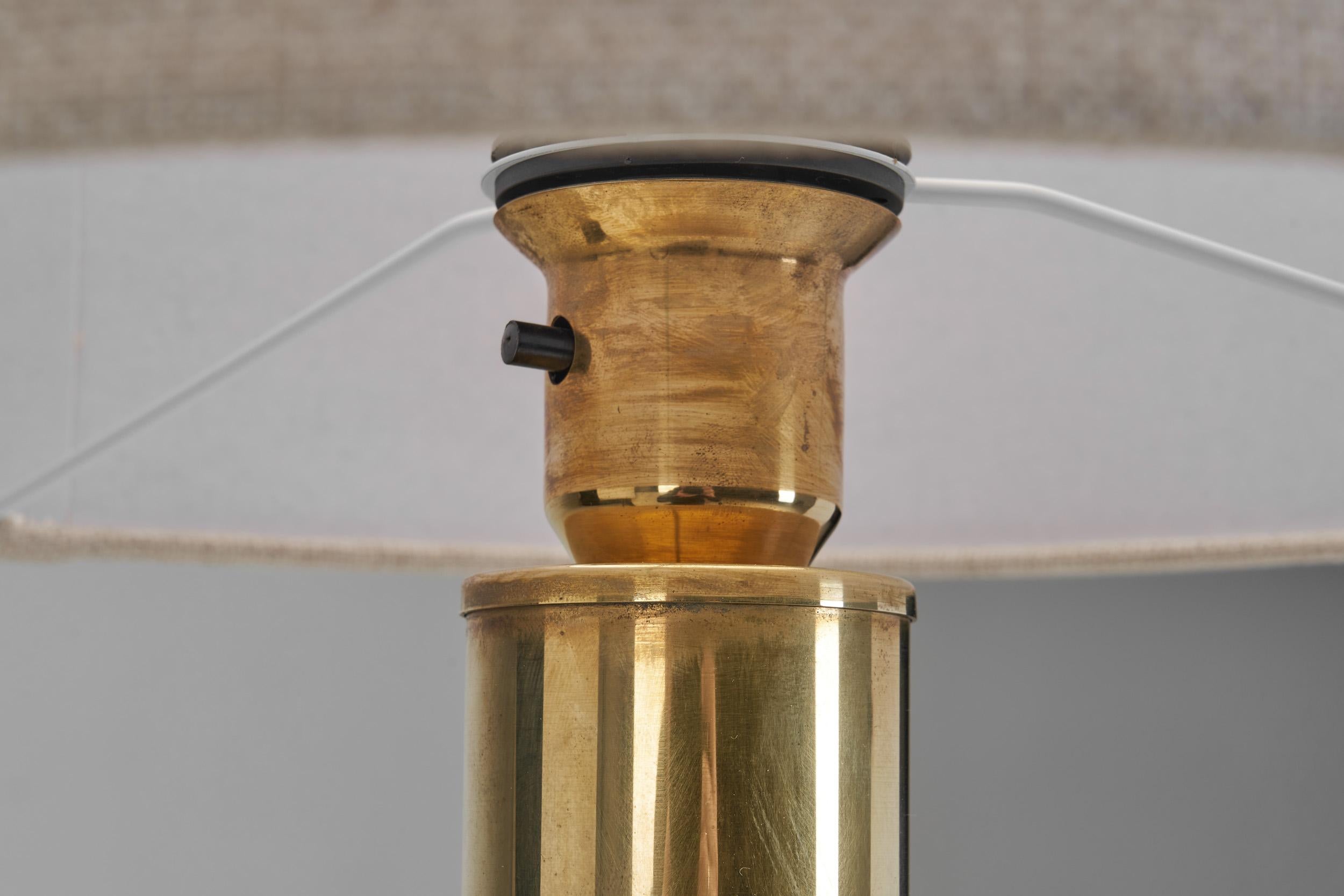 Large Swedish Modern Brass Table Lamps by Kosta Elarmatur, Sweden ca 1960s For Sale 8