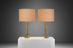Large Swedish Modern Brass Table Lamps by Kosta Elarmatur, Sweden ca 1960s