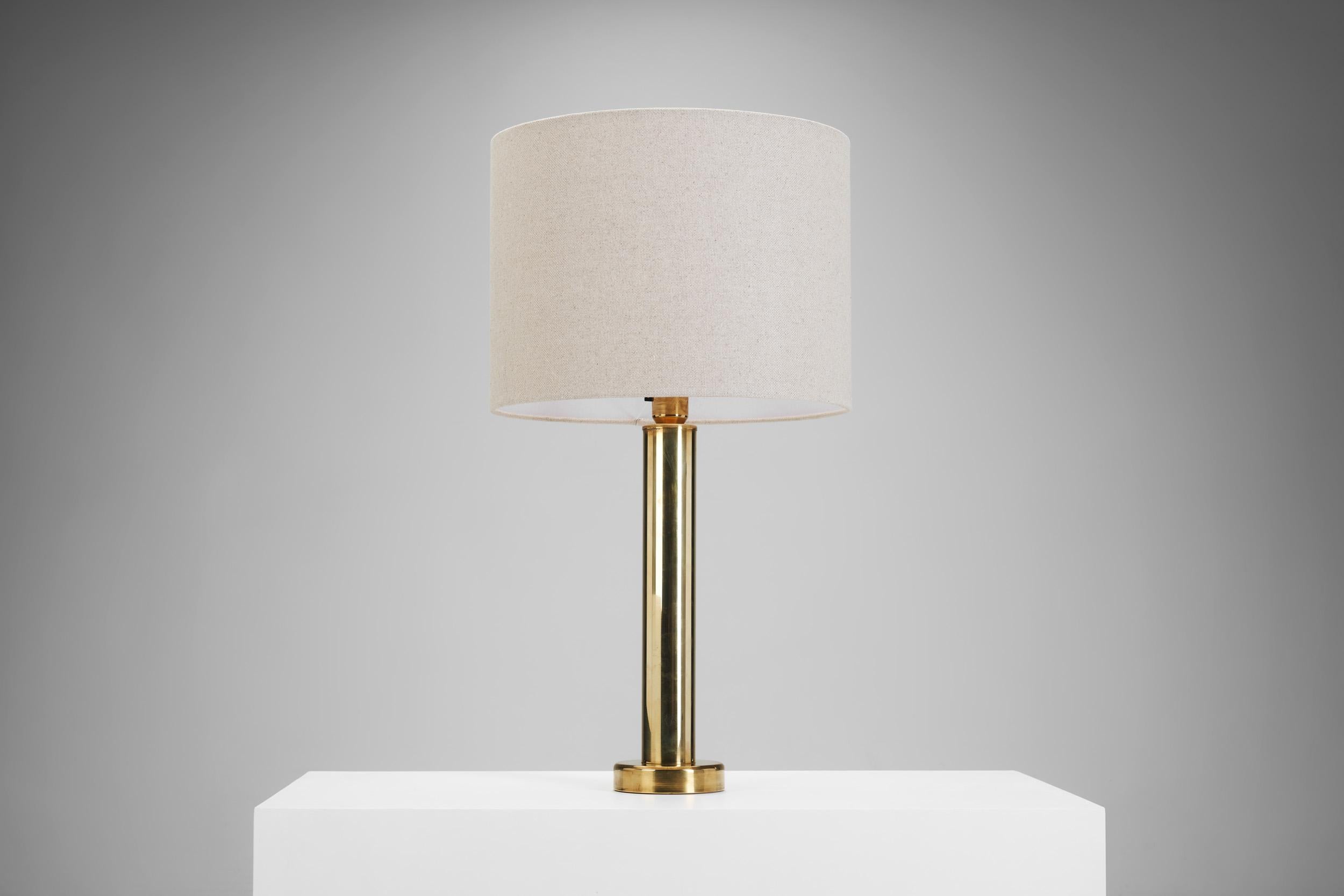 Large Swedish Modern Brass Table Lamps by Kosta Elarmatur, Sweden ca 1960s For Sale 3