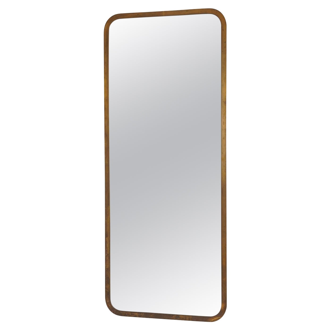 Large Swedish Modern Mirror in Brass by Nordiska Kompaniet 1930s