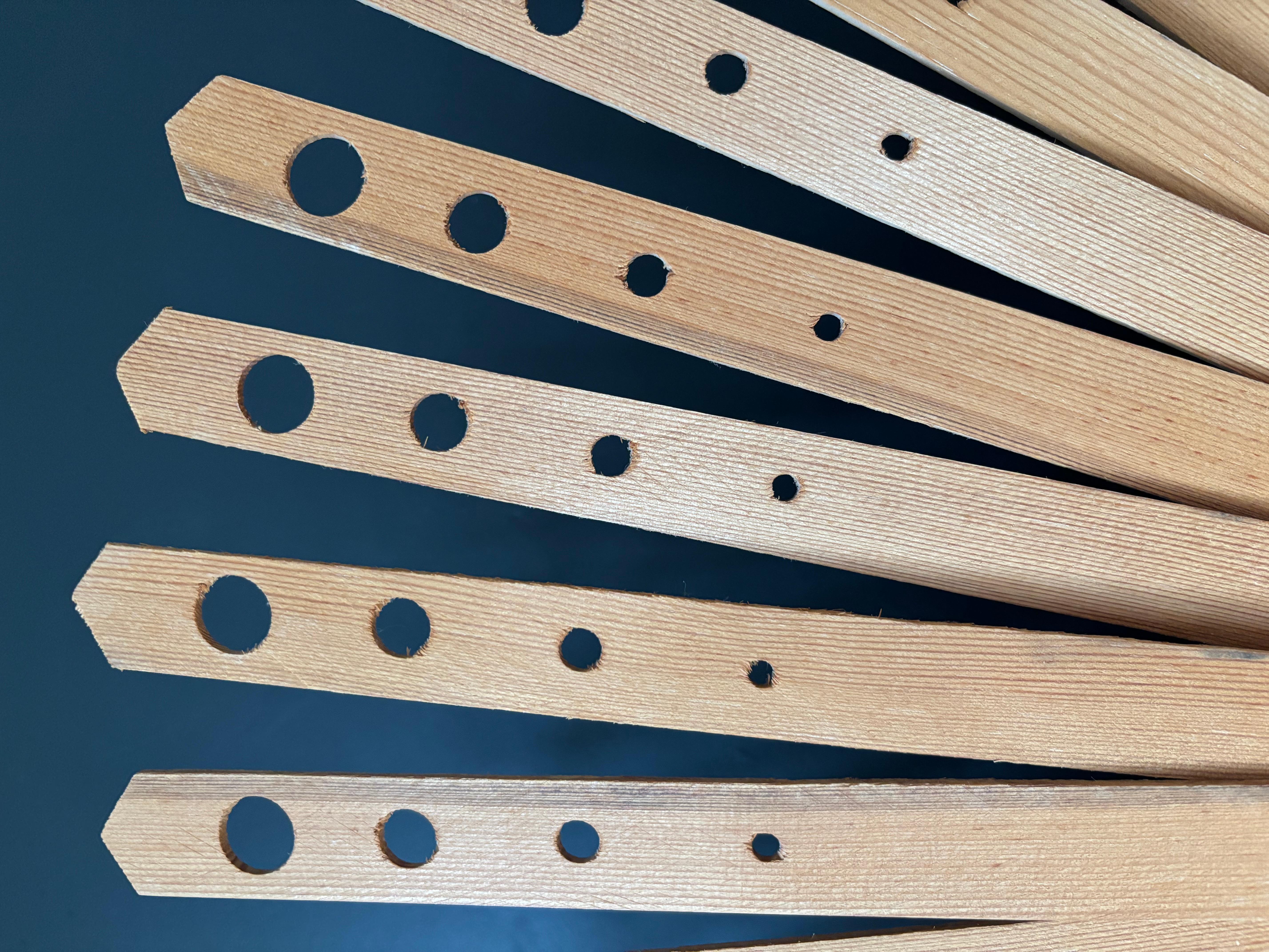 Large Swedish Modern Pine Wood Fan Wall Light, 1970s For Sale 1