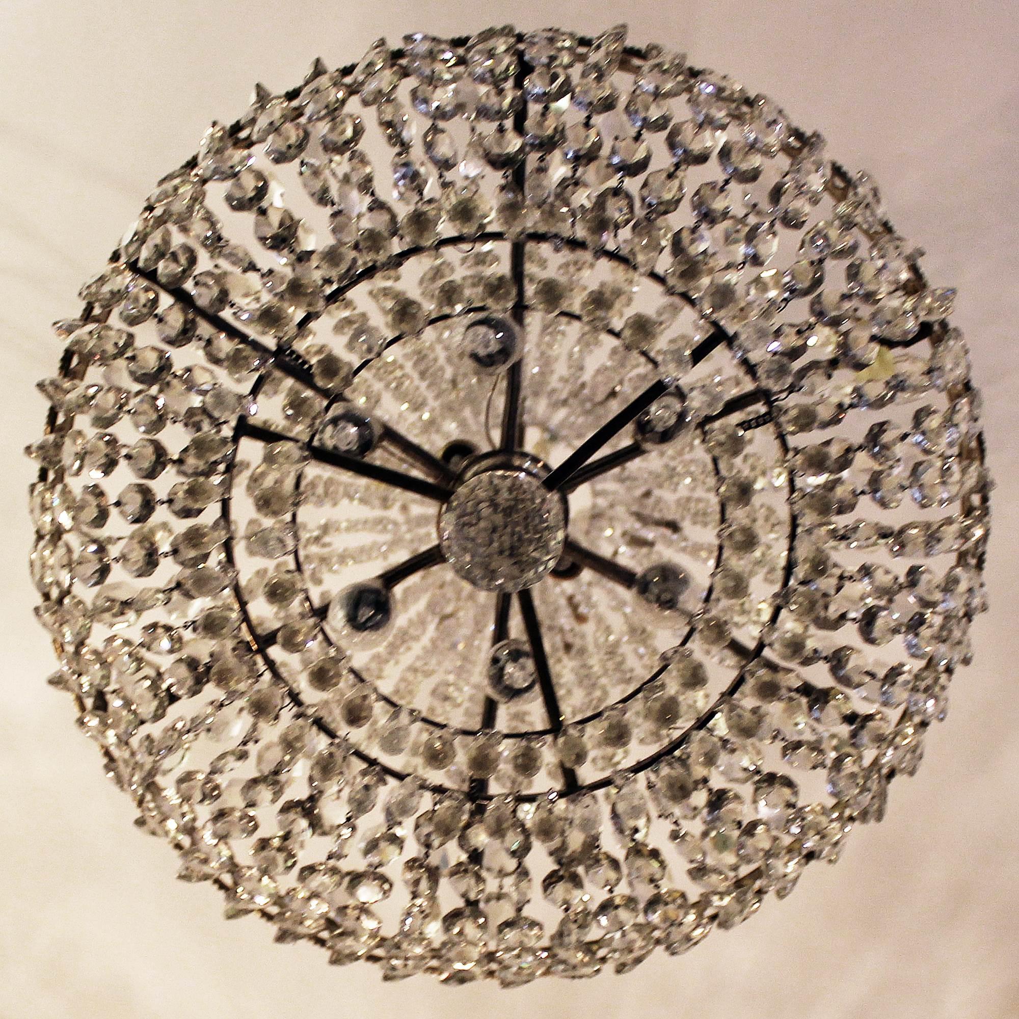 Gilt Large Swedish Oscarian Late 19th Century Chandelier For Sale