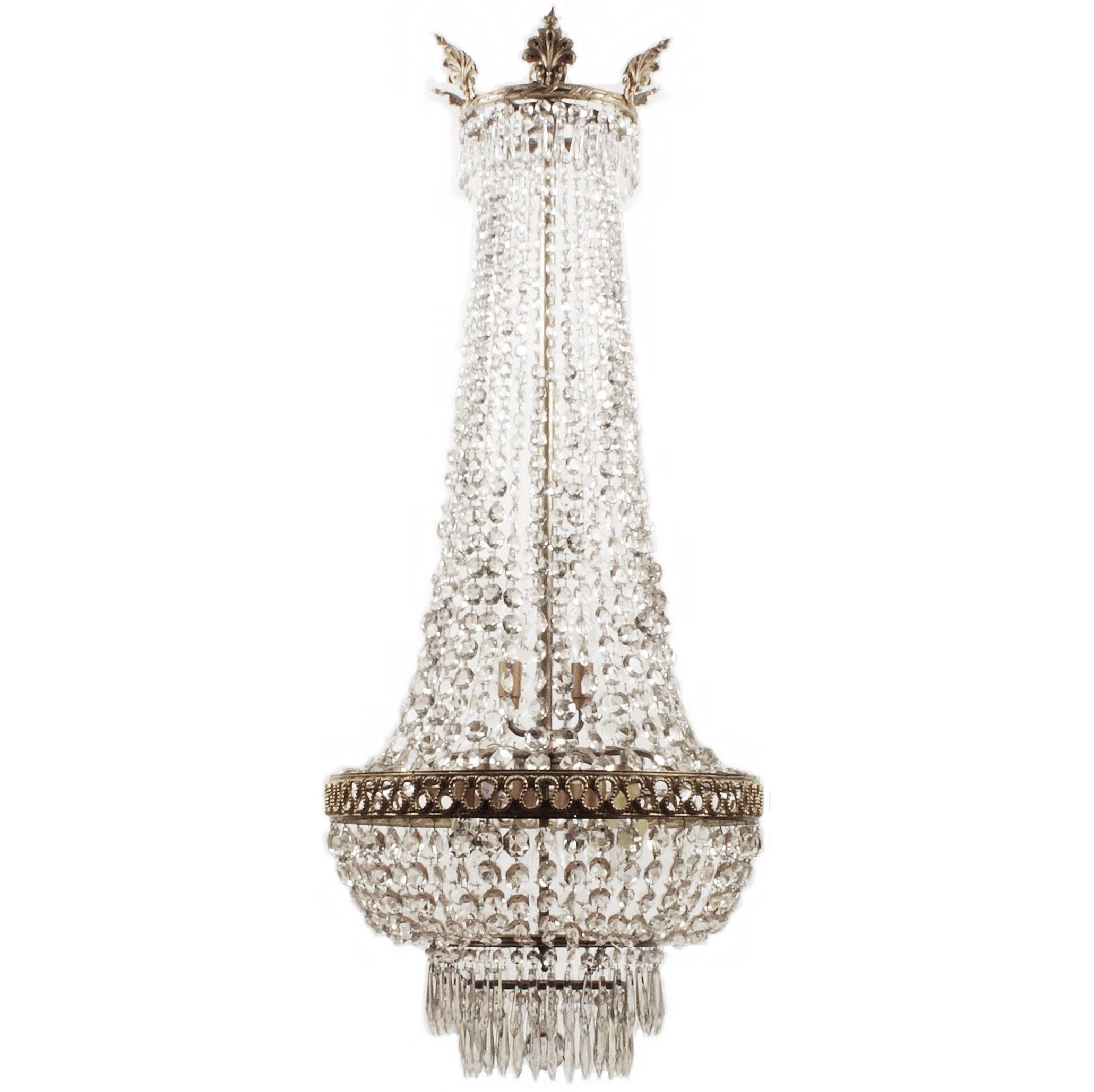 Large Swedish Oscarian Late 19th Century Chandelier For Sale