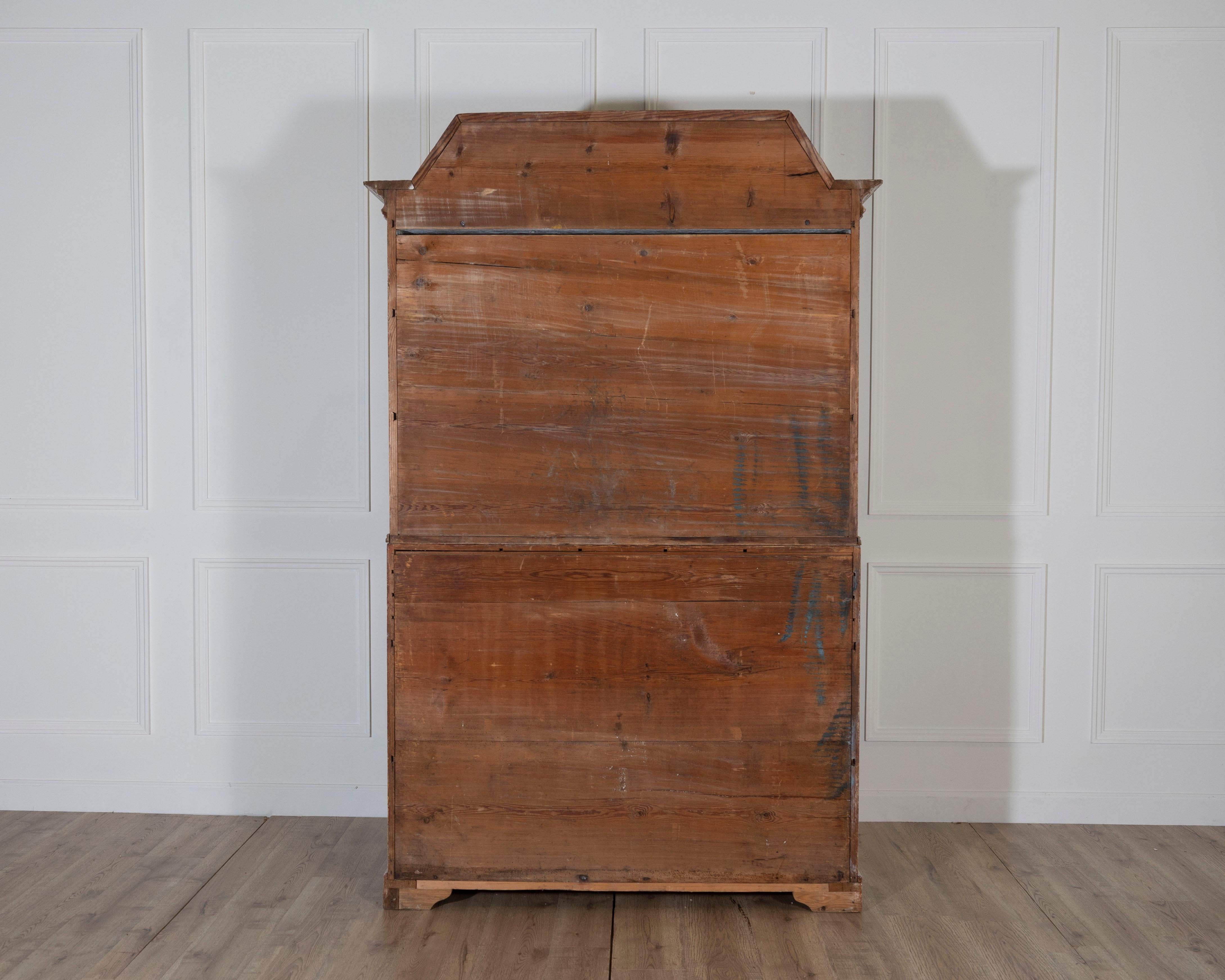 Large Swedish Painted Secretary from Värmland, Dated 1854 For Sale 6