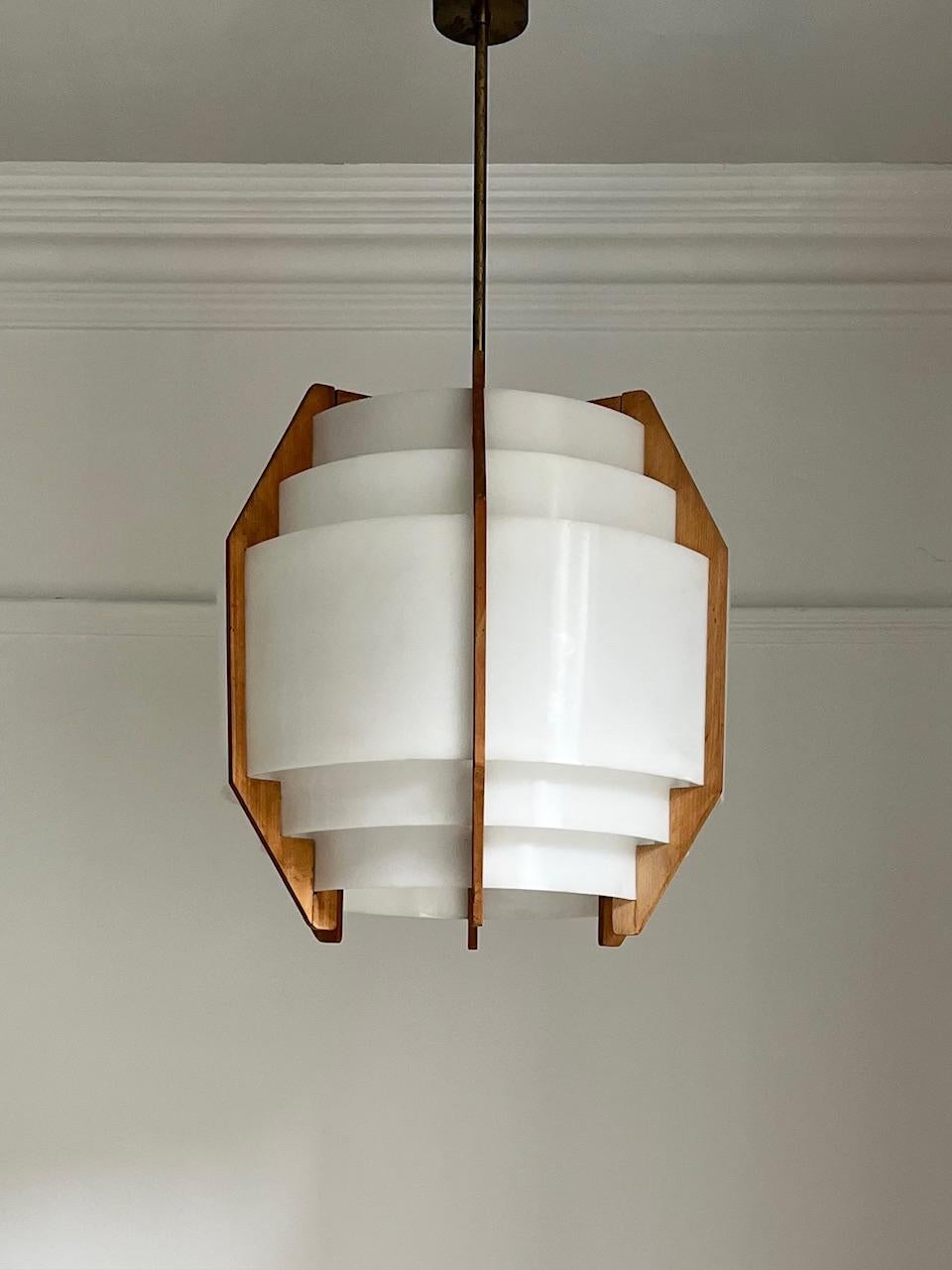 Scandinavian Modern Large Swedish Pendant Light attributed to Jakobsson