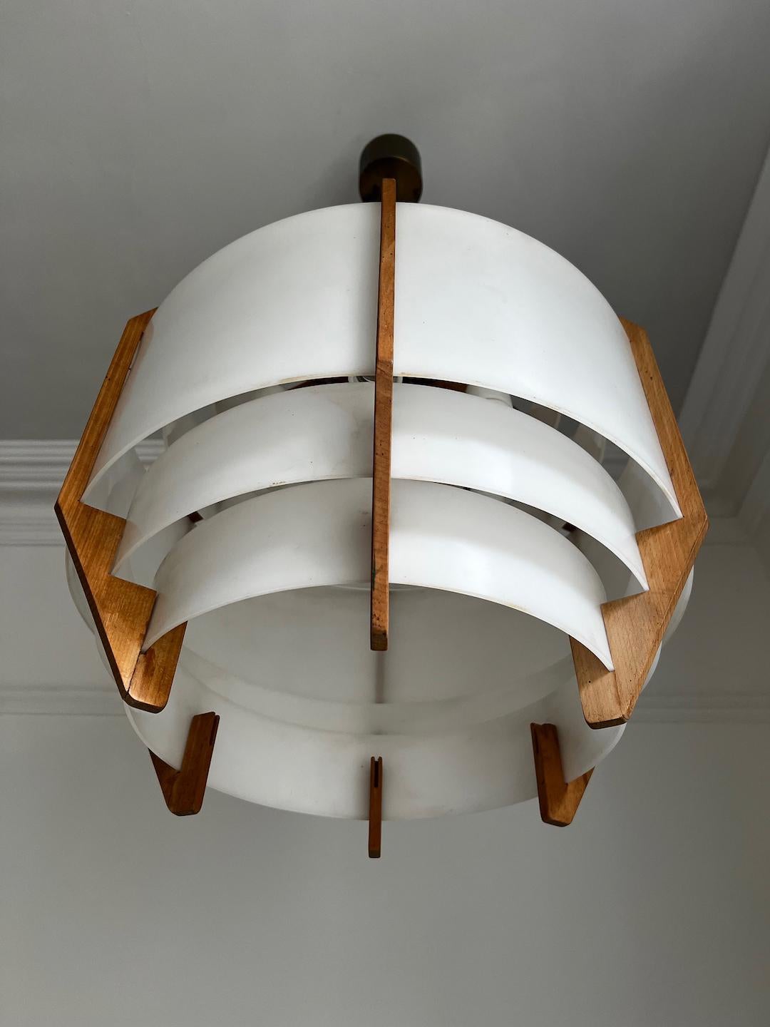 Acrylic Large Swedish Pendant Light attributed to Jakobsson