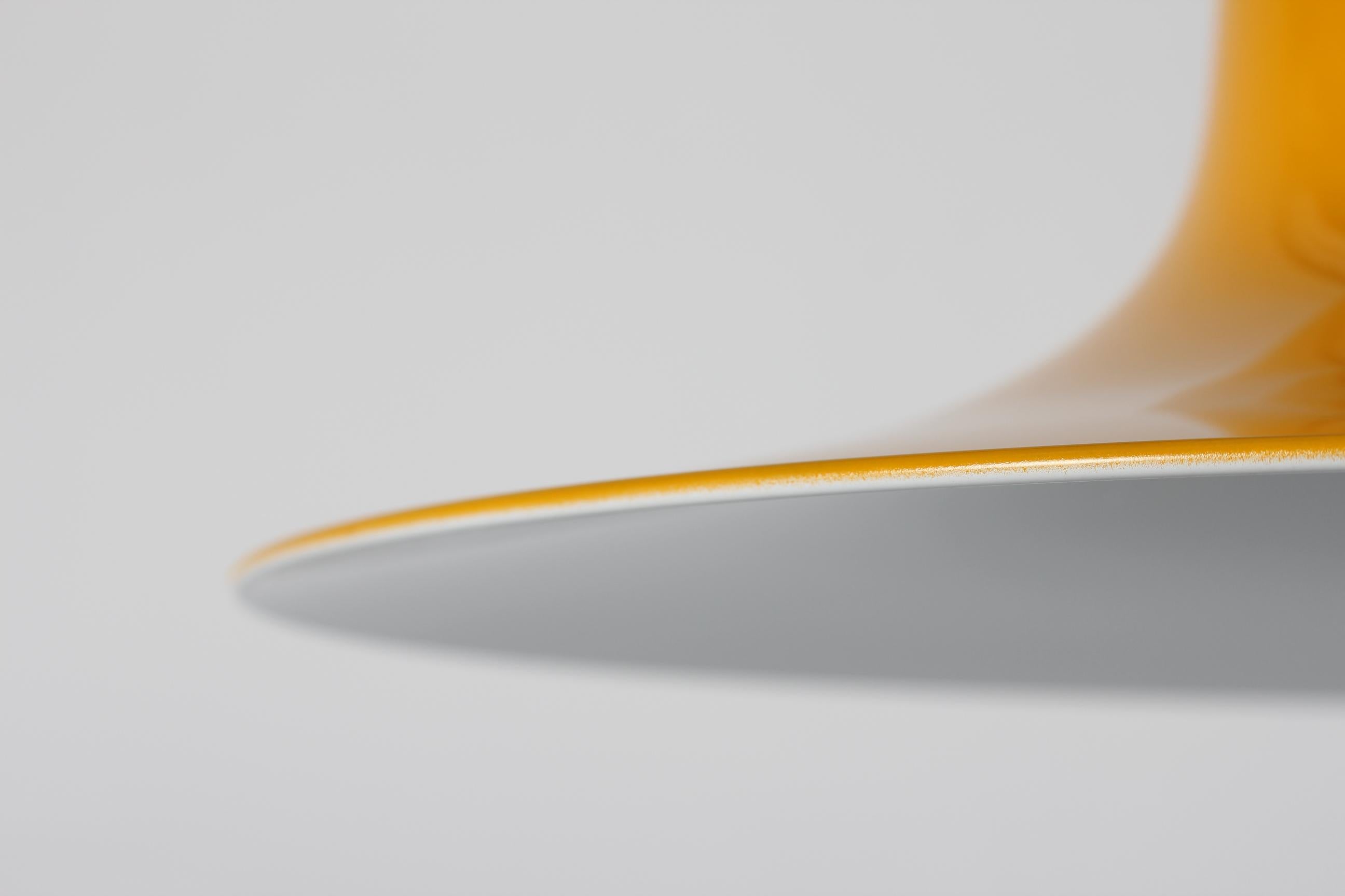 Danish Large Swedish Pendant Light Cyklon by P. O. Ström with Yellow Lacquer, 1970s For Sale