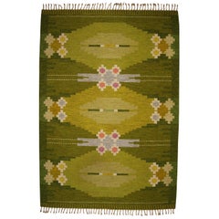 Large Swedish Rölakan Flat-Weave Carpet by Ingegerd Silow, 1960s